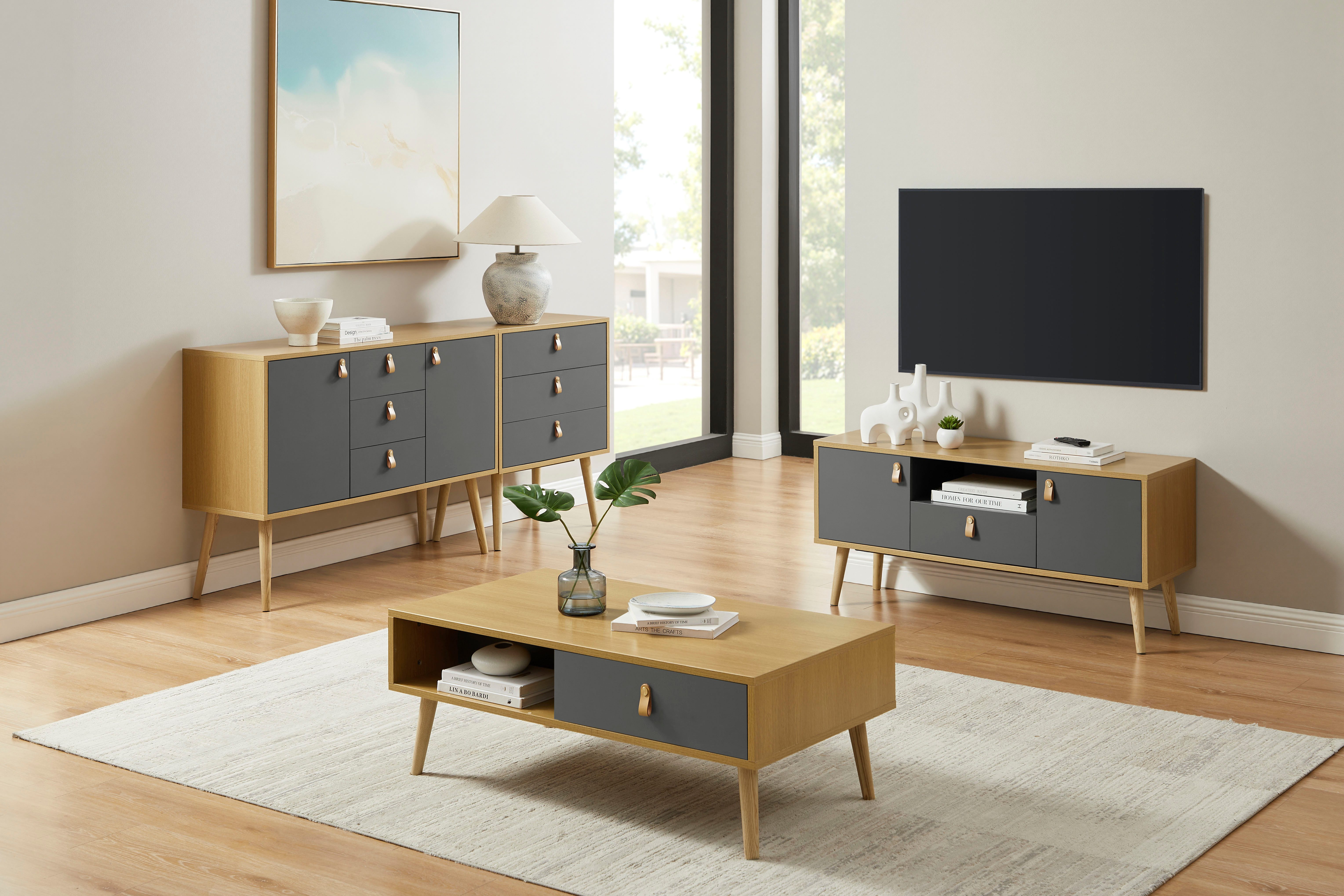 Leonique TV-Board Avril, Korpus aus Melamin & MDF, ABS-Kunststoff Kanten, S günstig online kaufen