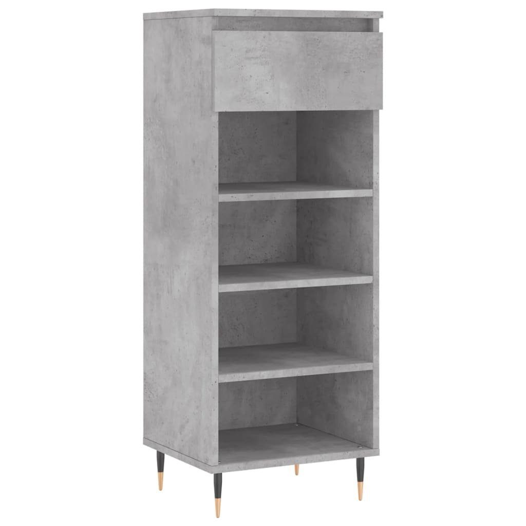 vidaXL Schuhregal Schuhschrank Betongrau 40x36x105 cm Holzwerkstoff, 1-tlg.