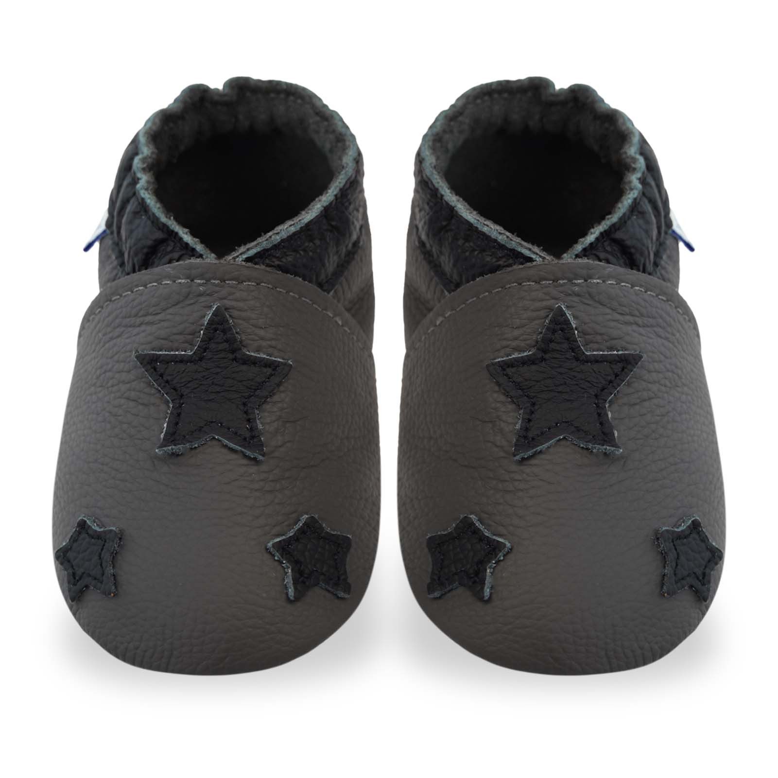 Yihakids Leder-Lauflernschuhe Krabbelschuhe Dunkelblau, elastisch Krabbelschuh