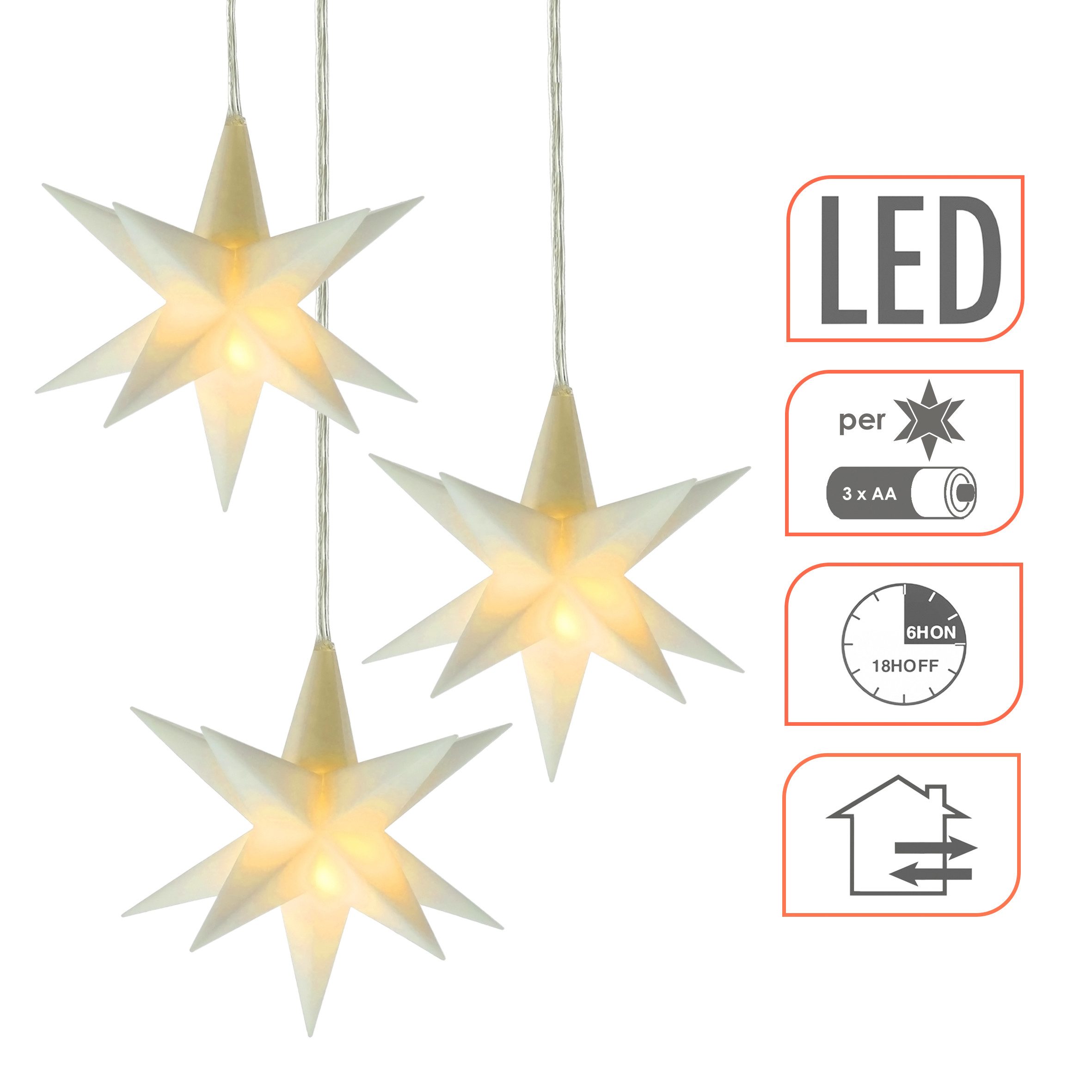 Spetebo Dekostern Outdoor Weihnachts Leuchtstern 3D günstig online kaufen