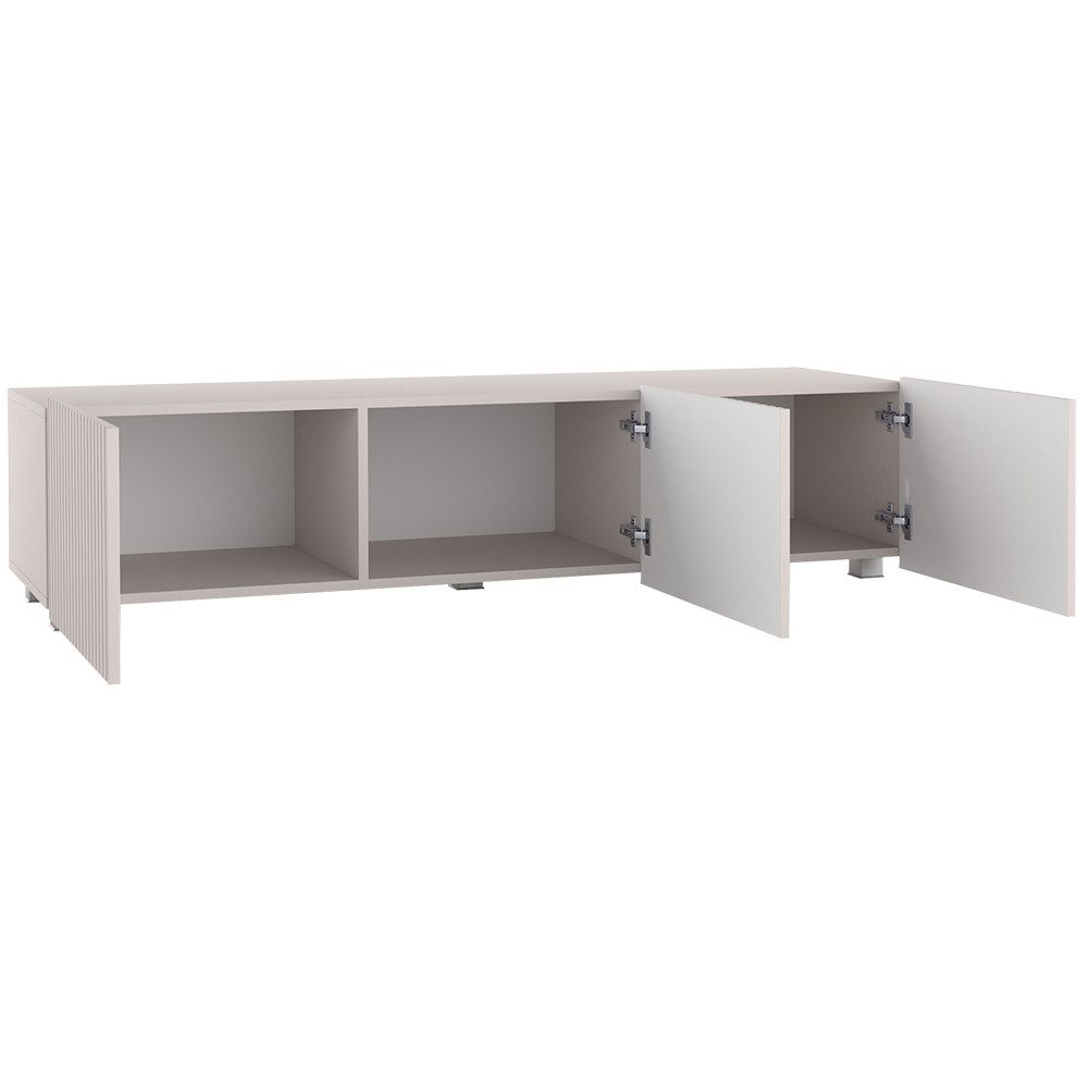 Lomadox Lowboard KEMPTEN-132, in kaschmir, Rillenfront, günstig online kaufen