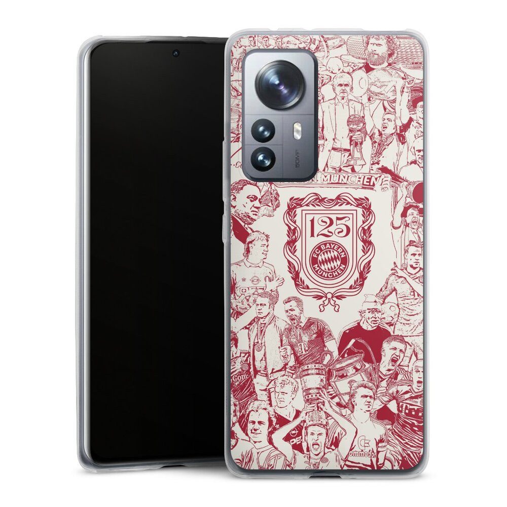DeinDesign Handyhülle FCB 125 Jahre FC Bayern München Offizielles Lizenzprodukt, Xiaomi 12 Pro 5G Slim Case Silikon Hülle Ultra Dünn Schutzhülle