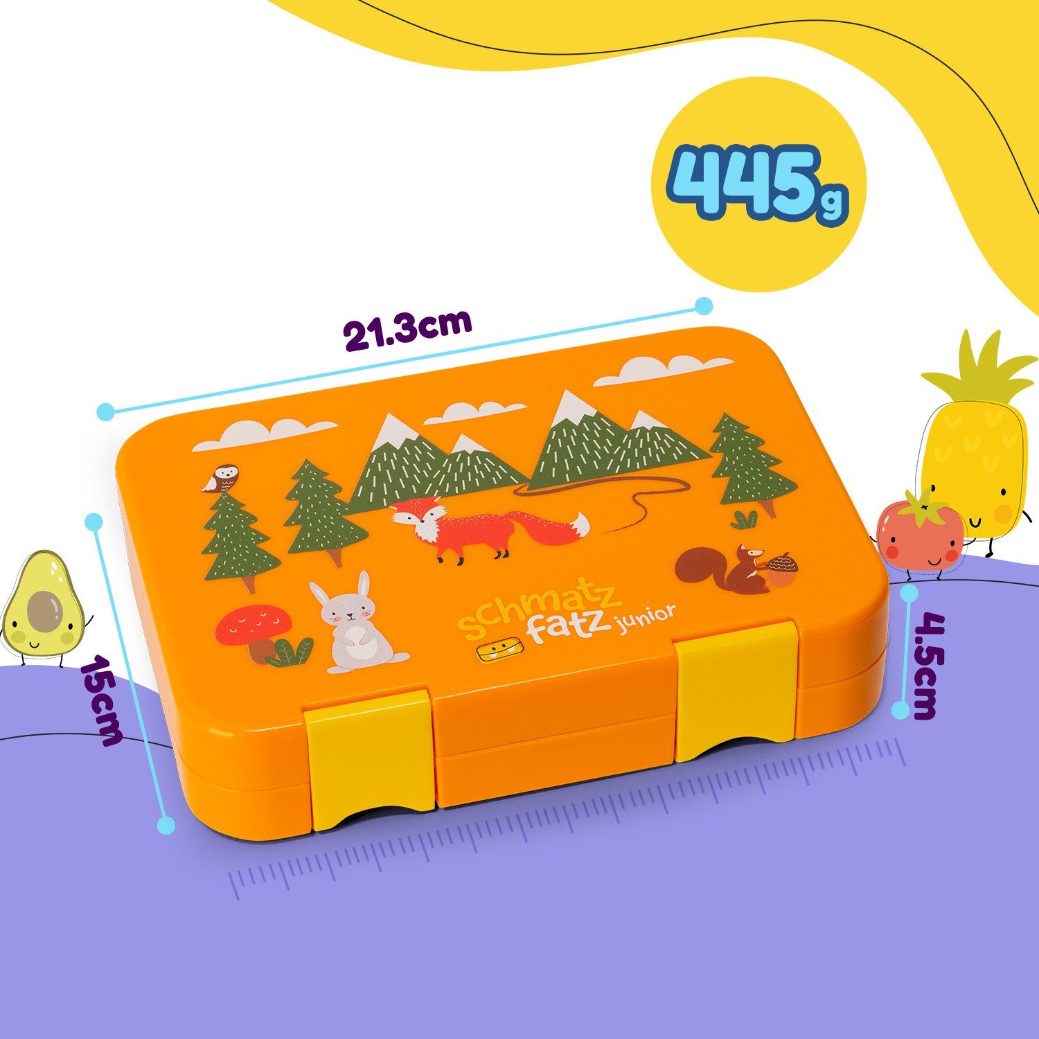 Klarstein Forest Frischhaltedose (Packung) Kunststoff, Orange Lunchbox, junior