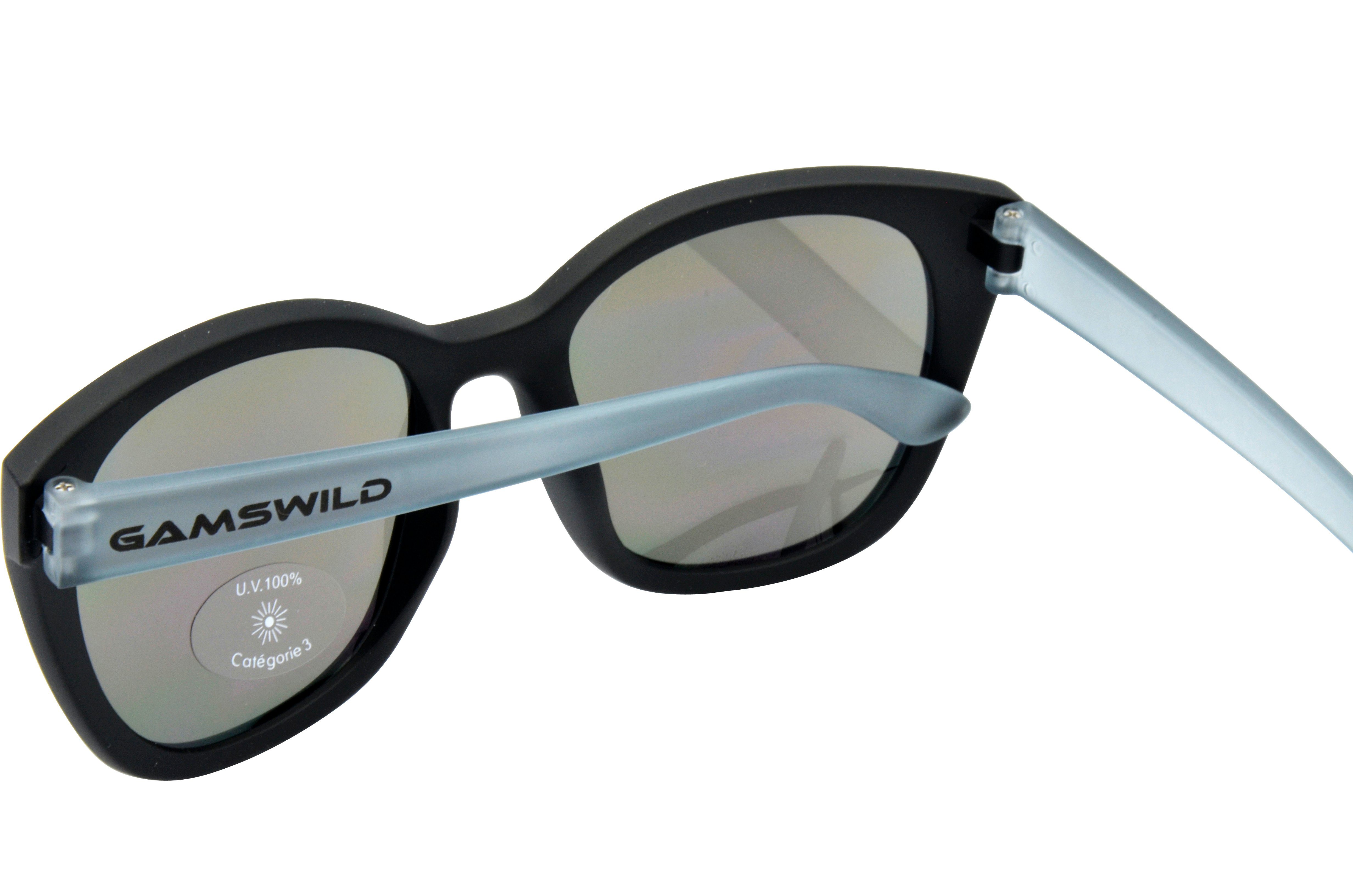 Sonnenbrille blau, 8-18 Jahre Mädchen Damen pink, Kinderbrille Rahmen grau Jugendbrille halbtransparenter Gamswild GAMSKIDS Unisex, kids WJ7517