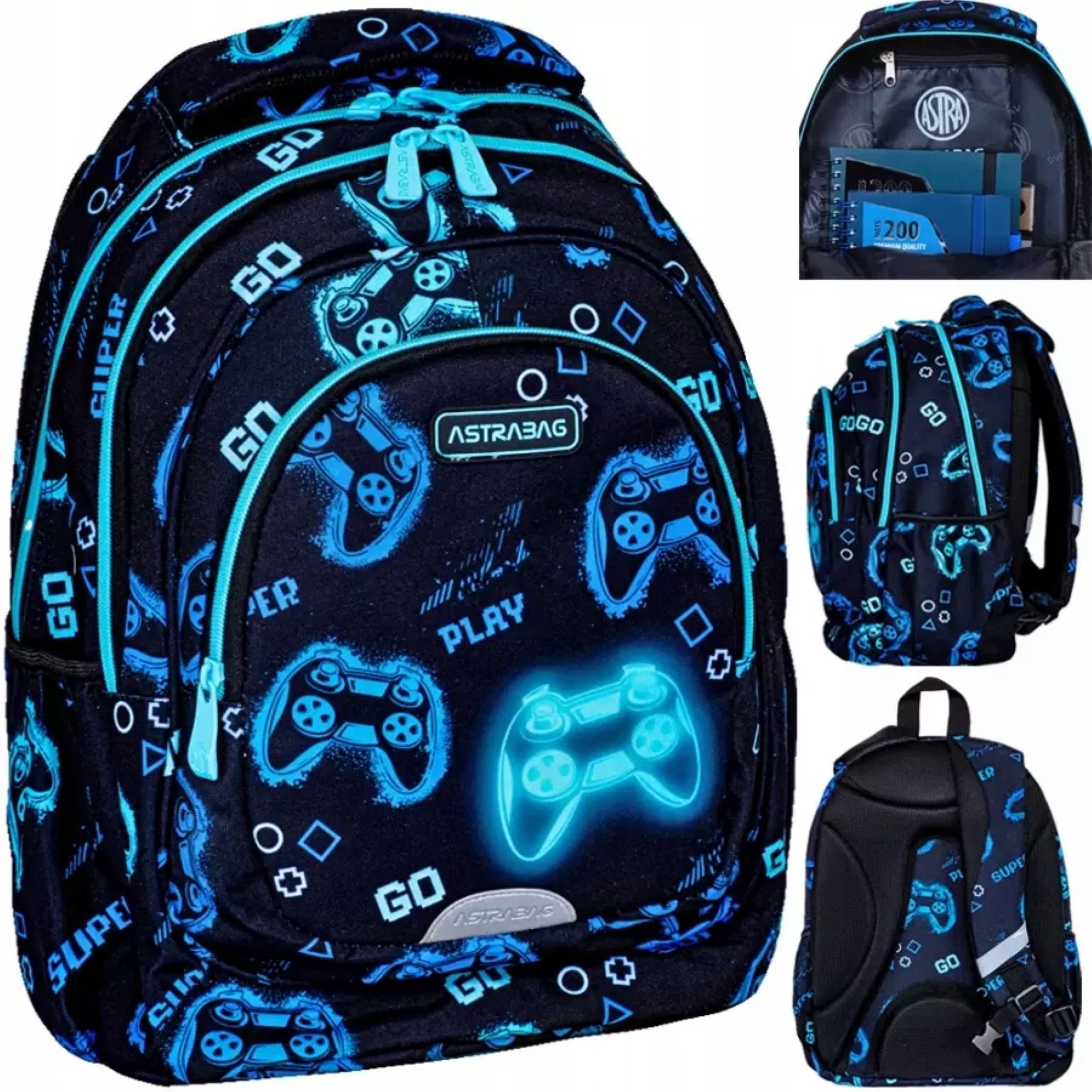 ASTRA Schulrucksack Schulrucksack Jungen 1-3 Klasse Gaming Go Playing AB330 AstraBag