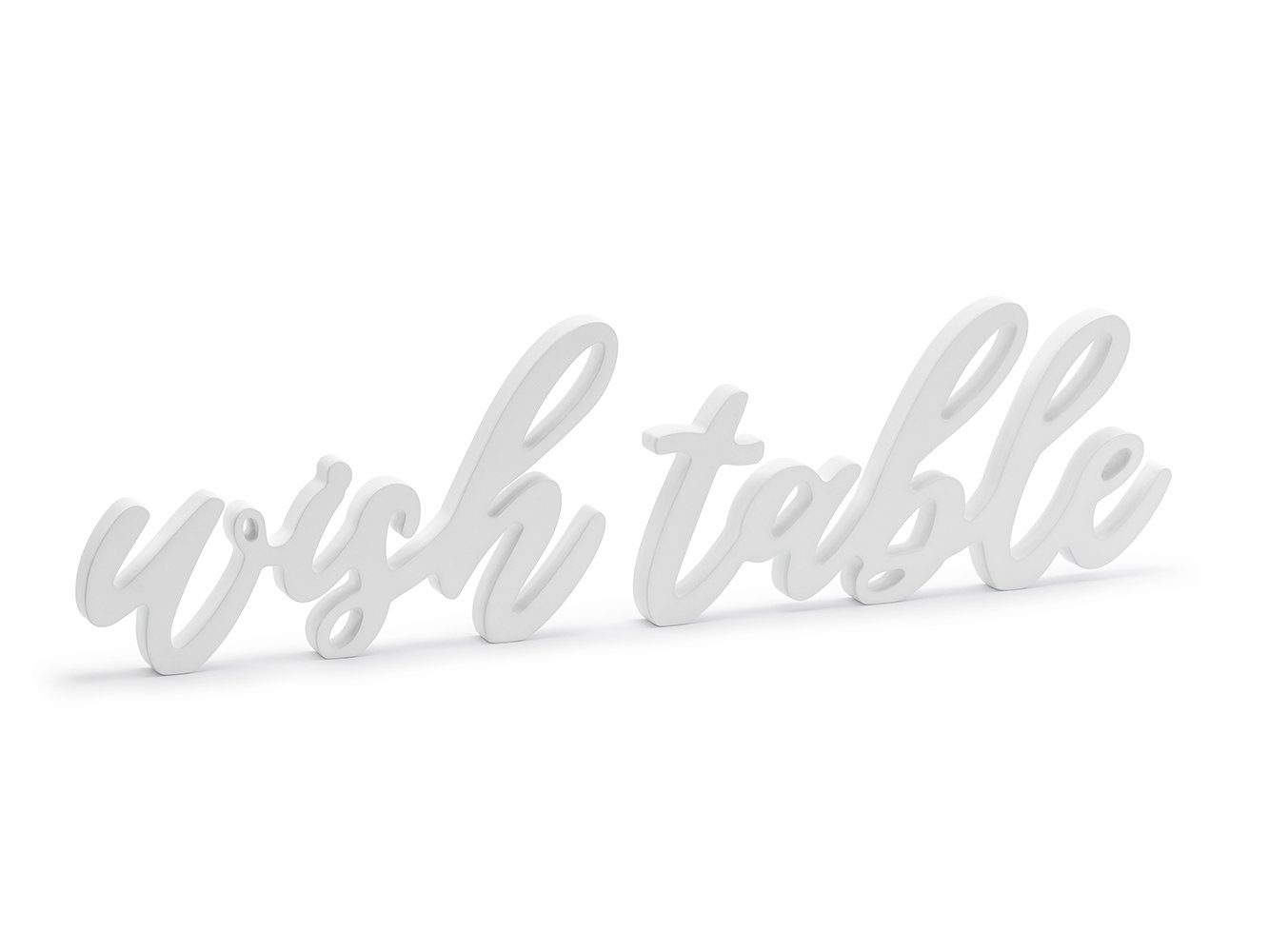 partydeco Deko-Schriftzug, Tischaufsteller Wish Table Holz Holzbuchstaben Deko 40x10cm weiß 2tlg