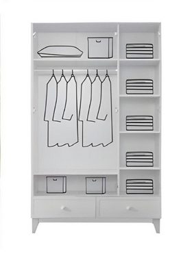 JVmoebel Jugendzimmer-Set luxuriöse Kinderzimmer Weiß Modern Kleiderschrank Kommode neu, (2-St., Kleiderschrank + Kommode), Made in Europa