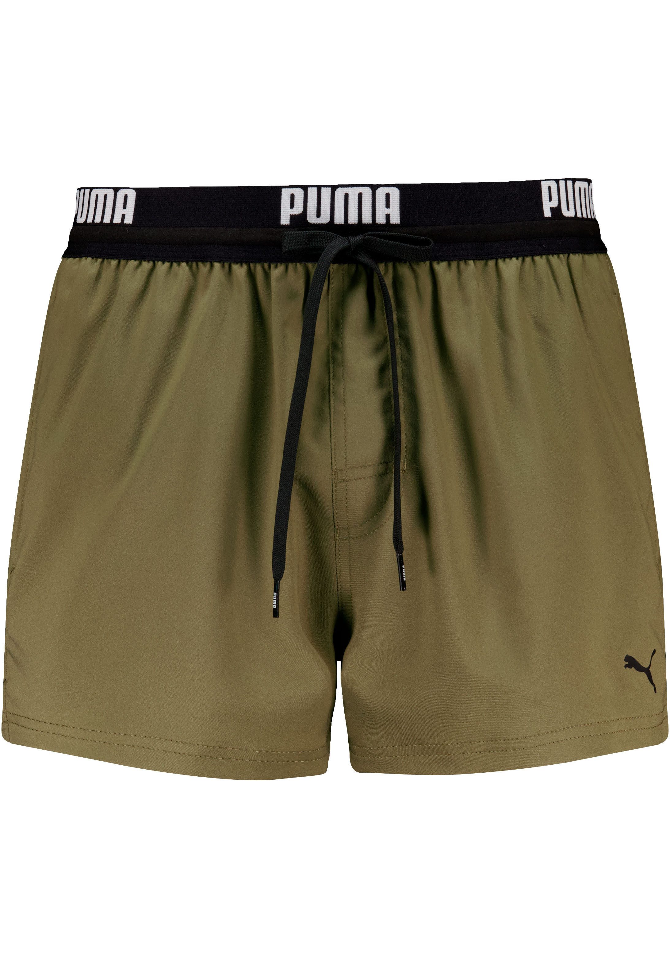 PUMA Badeshorts mit bedrucktem Bund