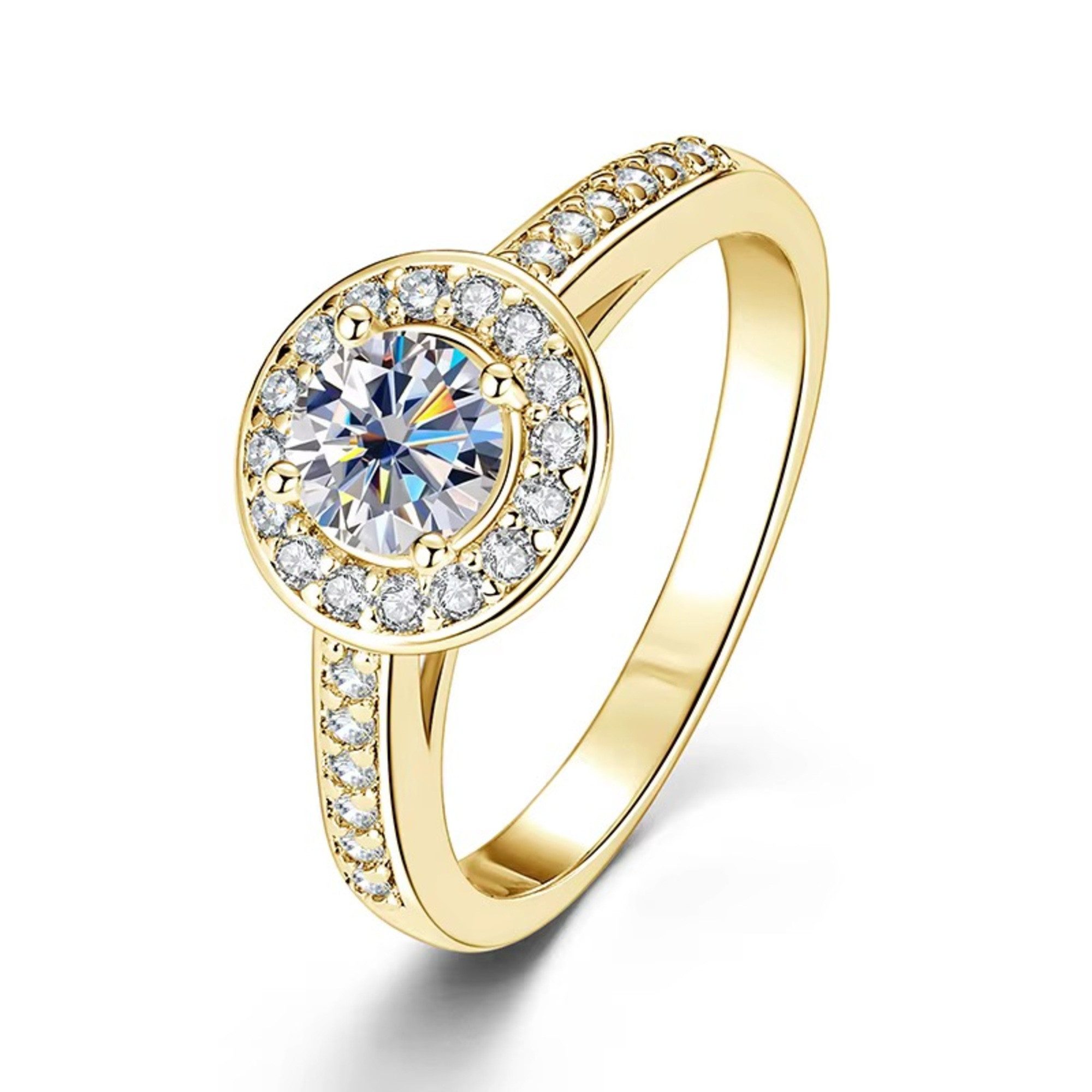 ROUGEMONT Solitärring Funkelnder Moissanit Damen Ring mit Echtheitszertifikat, Funkelnder Moissanit mit 5,0mm
