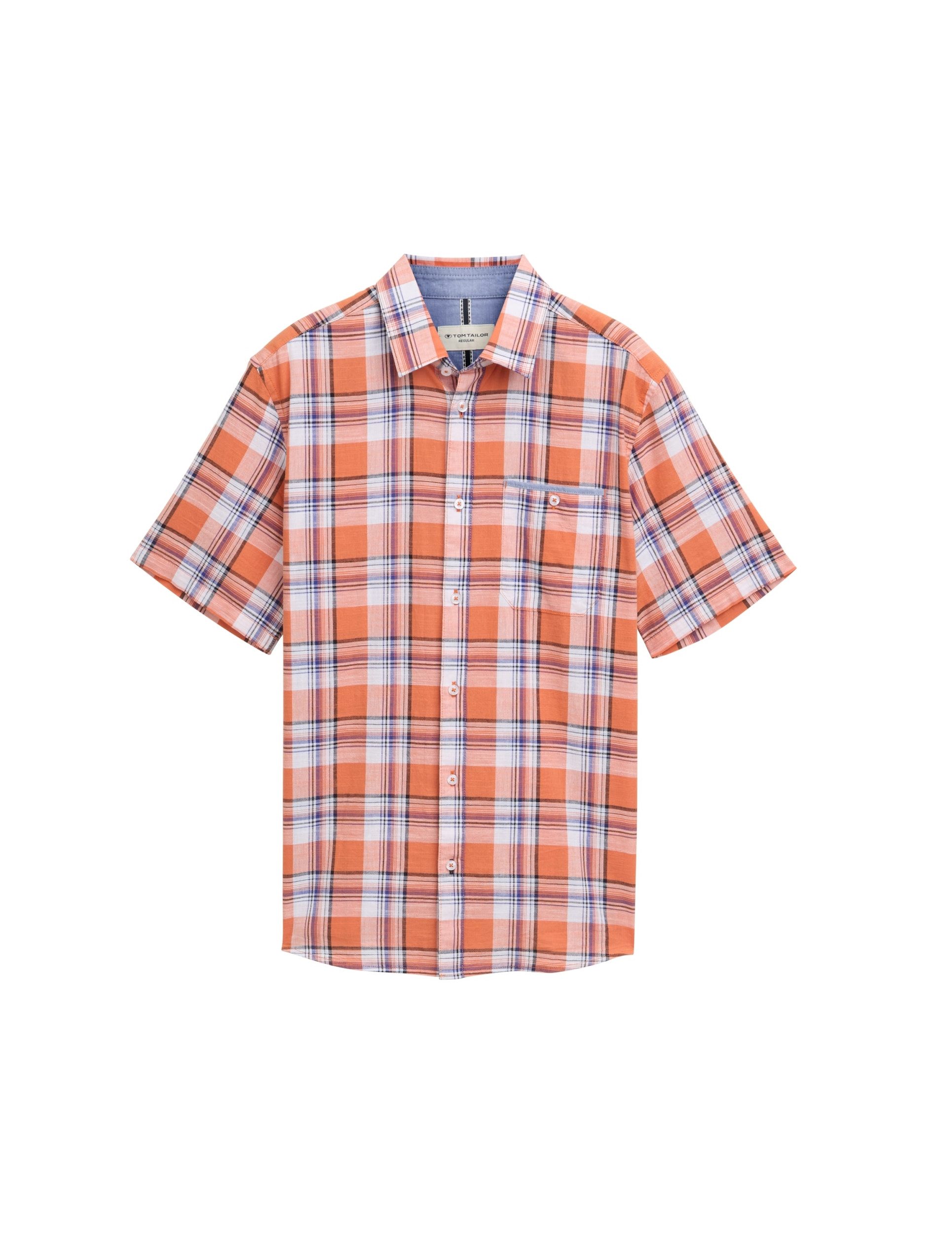 TOM TAILOR Kurzarmhemd checked slubyarn shirt