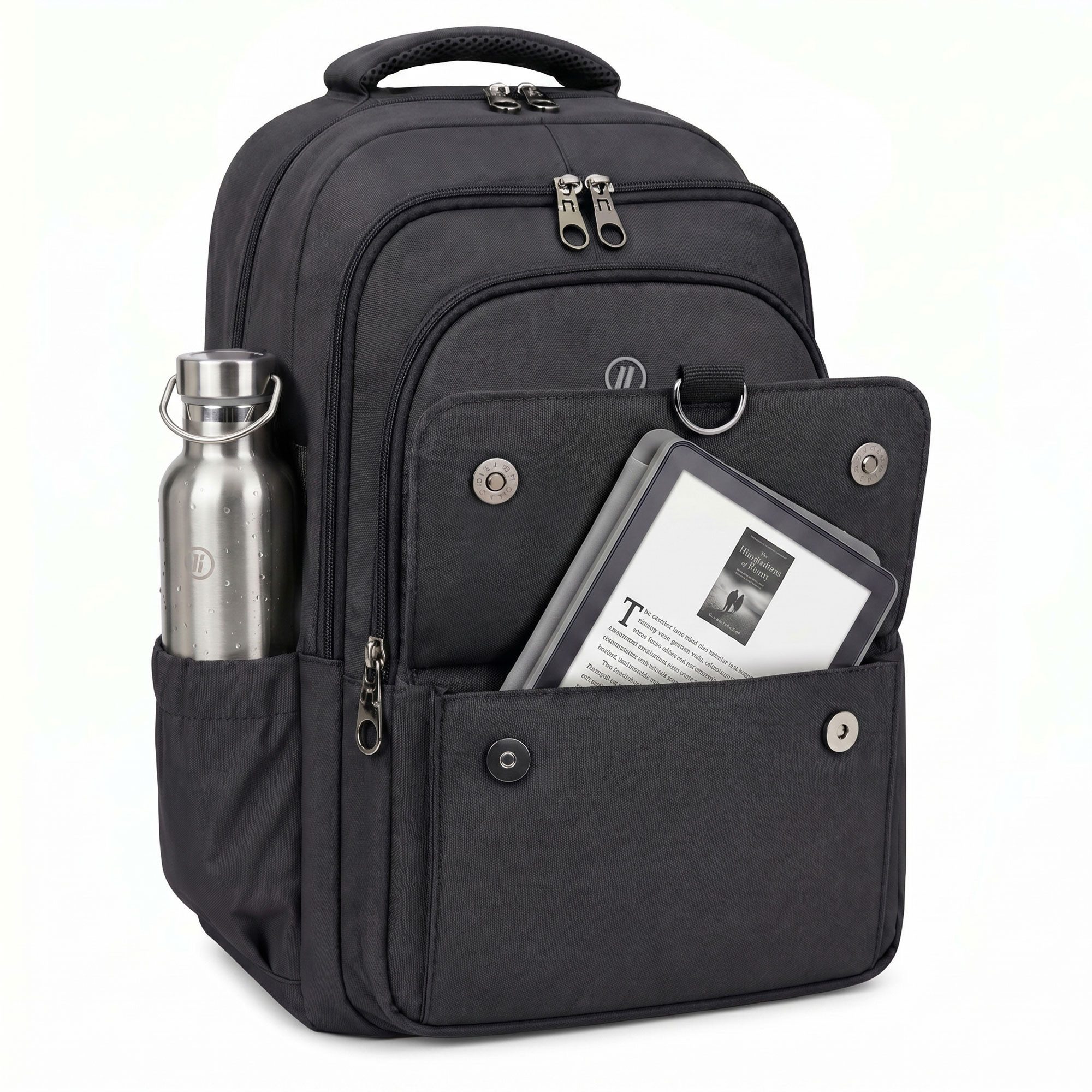 HELLSER Laptoprucksack Unisex Cityrucksack für 15,6 Zoll – Kompakt & Modern 43x28x18cm, für Schule, Uni, Alltag & als Handgepäck – versteckte Tasche hinten