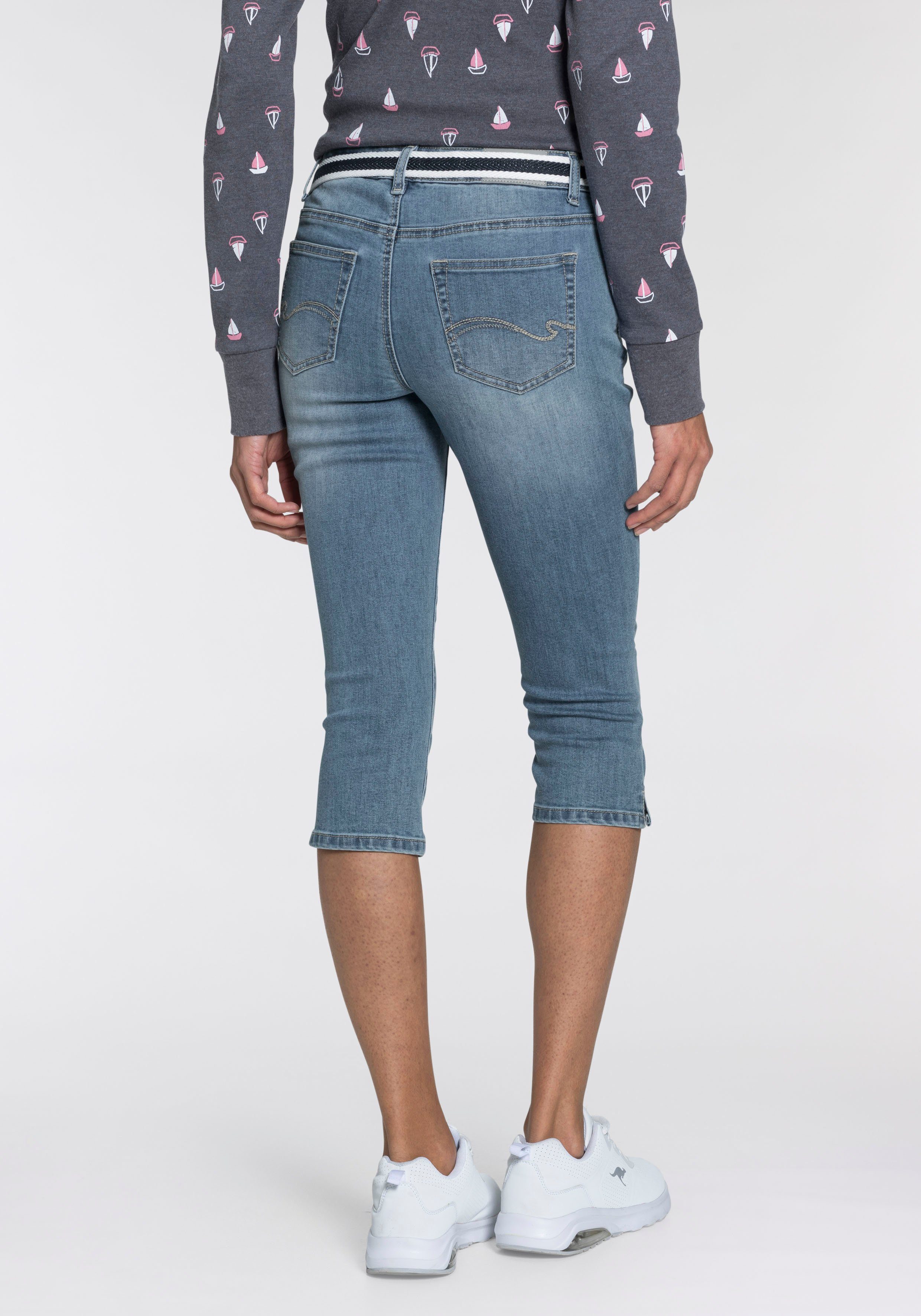 KangaROOS Caprijeans CAPRI-JEANS mit Gürtel (Set, mit abnehmbarem Gürtel) S günstig online kaufen