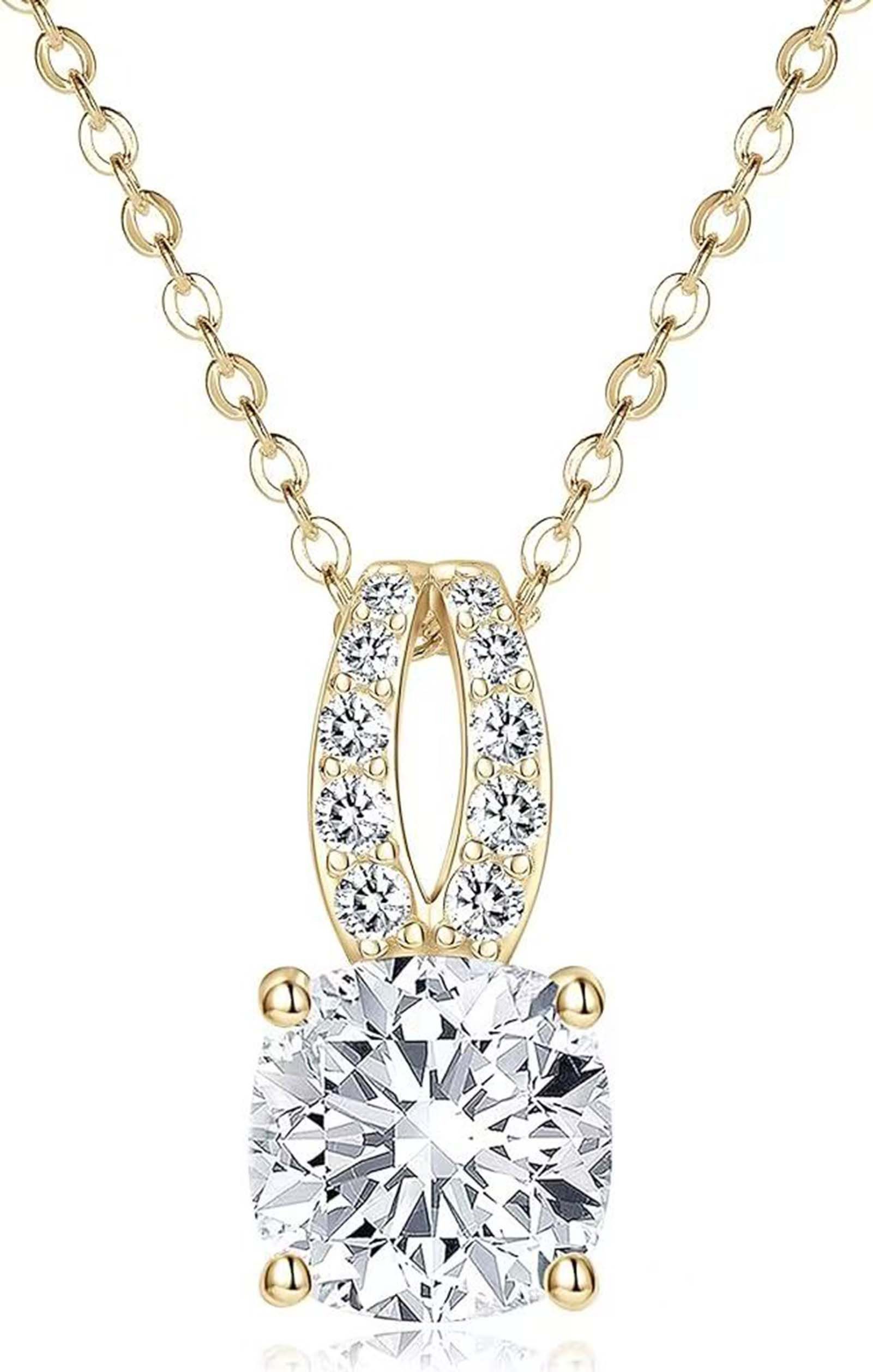 Kette mit Anhänger 2ct, D Vs1 2ex,Halskette damen,Diamond,Anhänger-Halskette