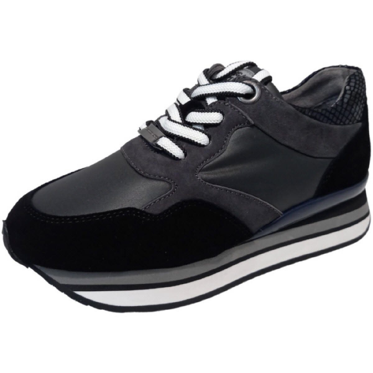 Regarde Le Ciel Schnürschuhe Damen - Navy Blau Leder