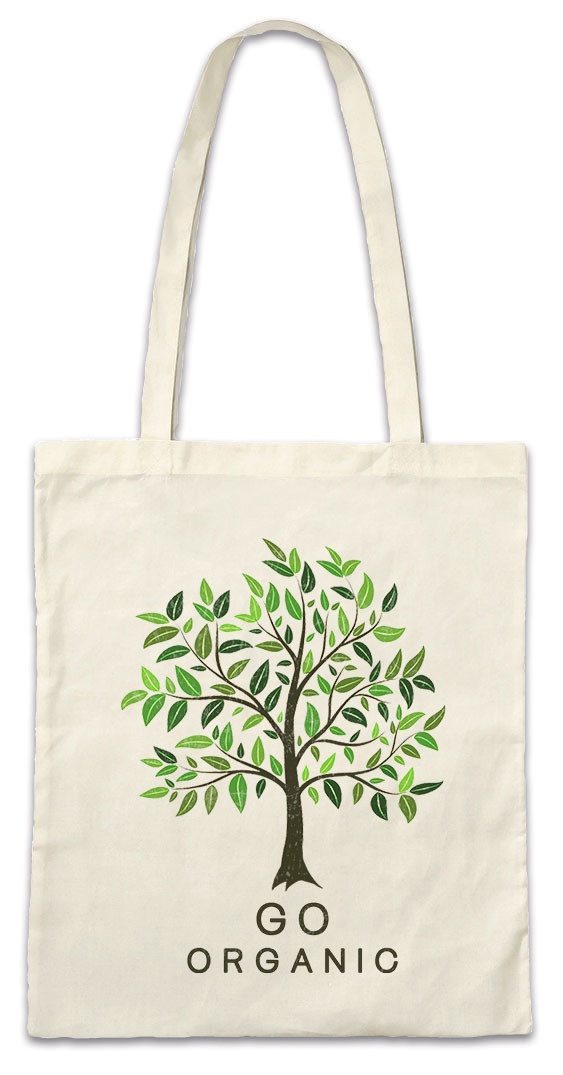 Urban Backwoods Beuteltasche Go Organic Tree Stofftasche Bio Vegan Vegetarier Organisch (1-tlg), Speziesismus Demeter Bauer Öko