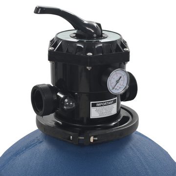 vidaXL Kartuschen-Filterpumpe Pool-Sandfilter mit 6-Wege-Ventil Filterkessel Blau 560 mm