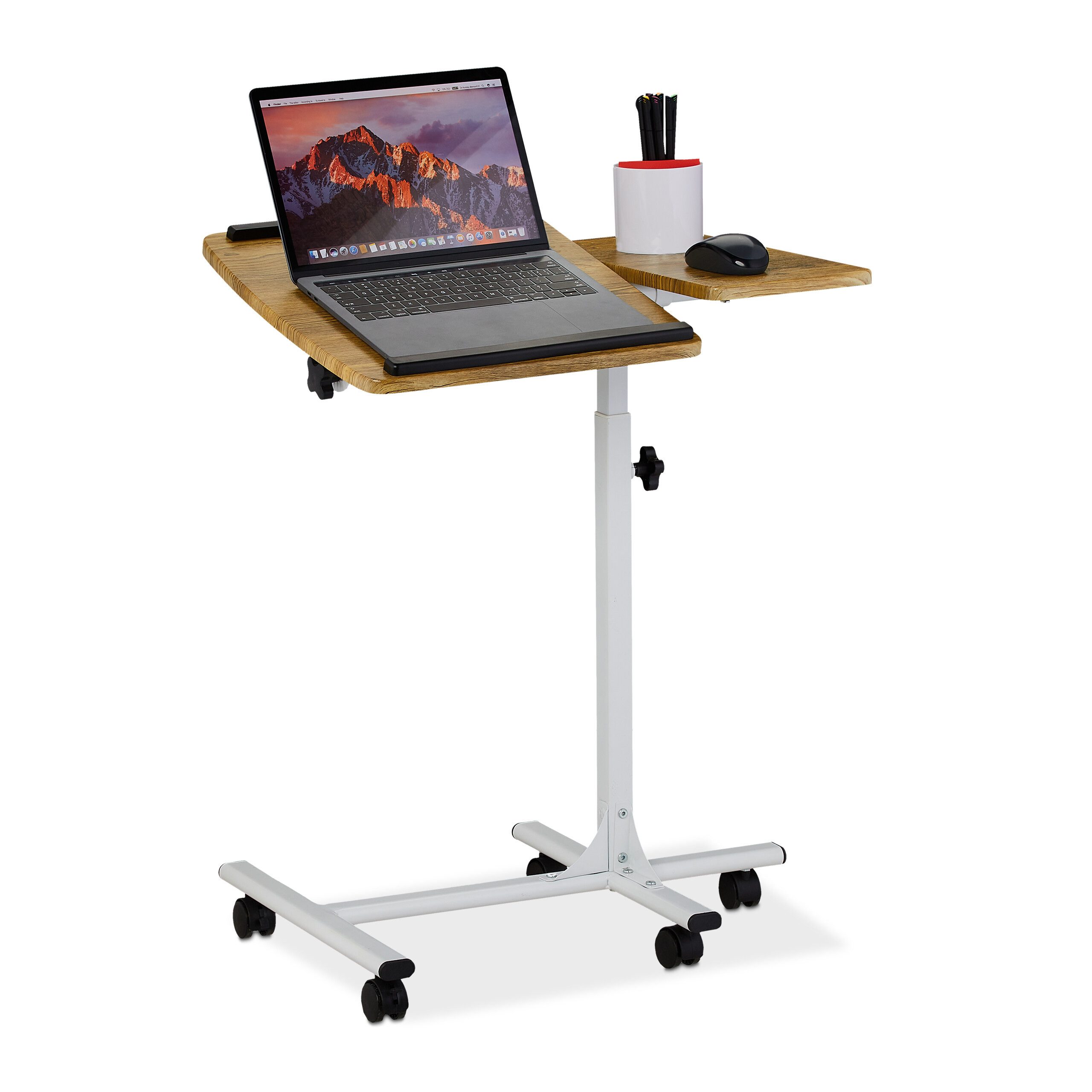 relaxdays Laptoptisch höhenverstellbar mit Rollen (1-St)