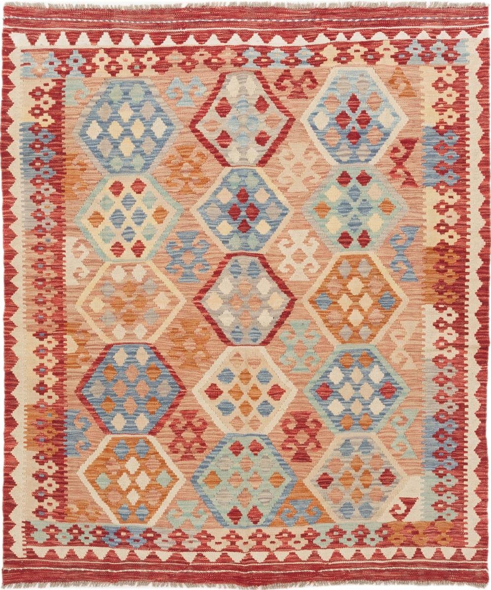 Orientteppich Kelim Afghan 163x193 rechteckig, Orientteppich, Höhe: Nain Handgewebter Trading, 3 mm