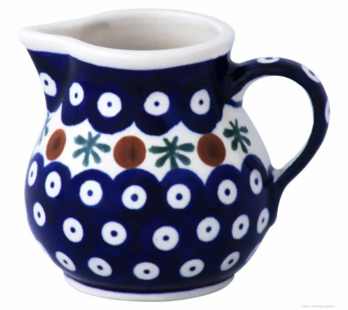 Bunzlauer Keramik Milchkännchen Bunzlauer 170ml Sahnekännchen Milchkännchen Ø9,5cm H8cm Dekor 41, 0,17 l
