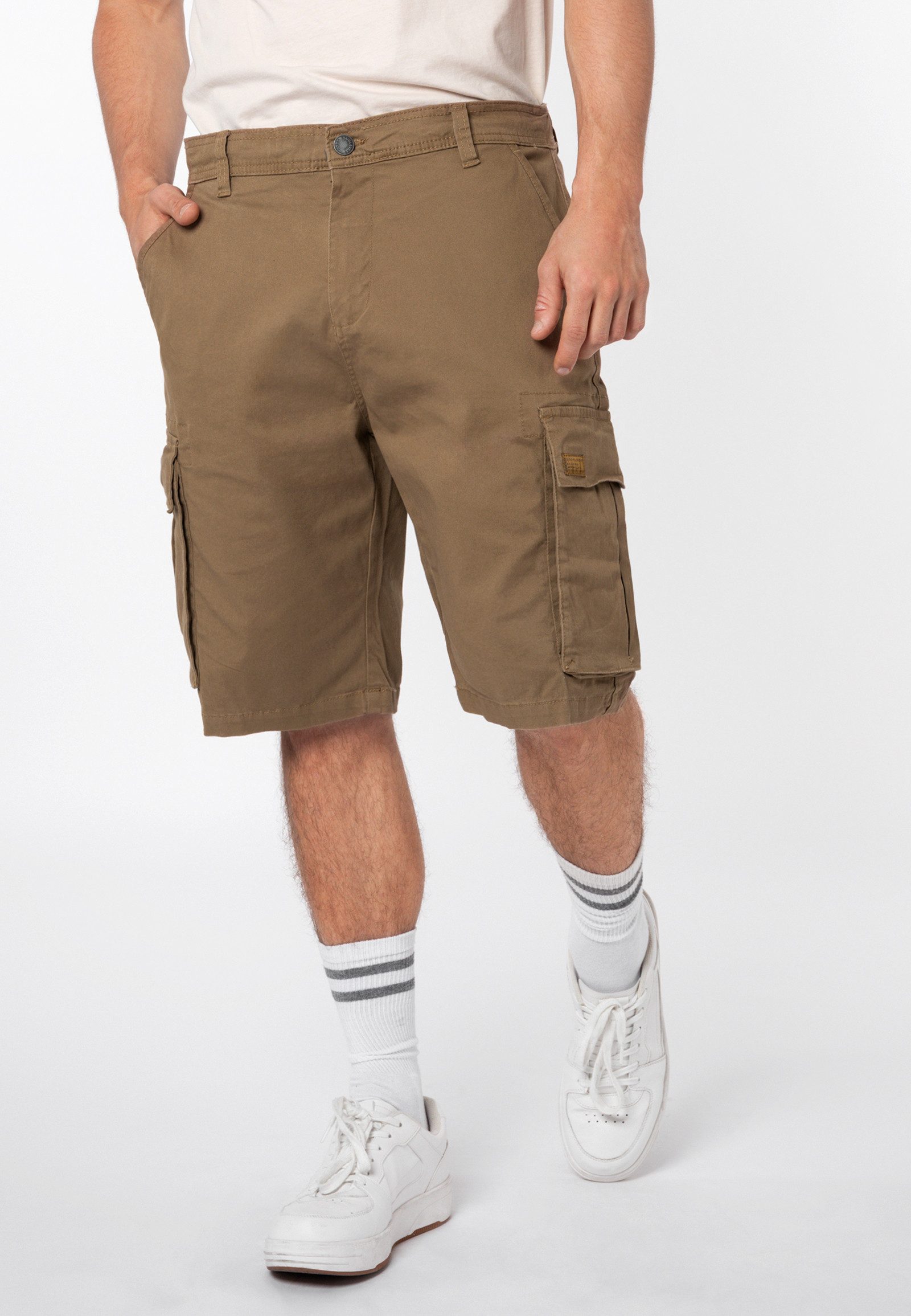 SUBLEVEL Shorts Herren Cargoshorts Kurze Stretch-Twill-Shorts, Cargotaschen