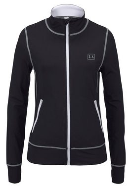 LASCANA ACTIVE Trainingsjacke -Sportjacke Black Marble mit Kontrastnähten und Stehkragen