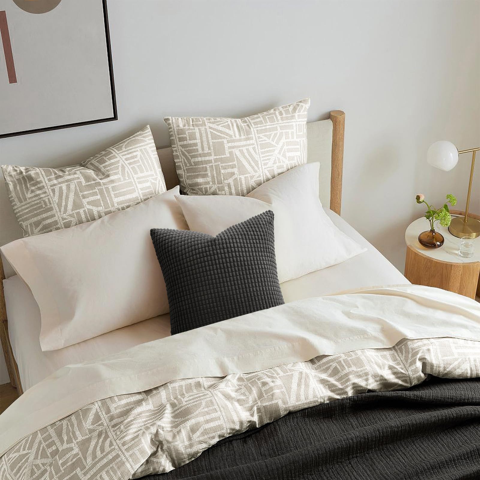 Topfinel Kissenbezug Dekokissenbezug 4er Set 40x40cm aus Cord Samt-Farbverlauf & Weich, Stilvoll & Pflegeleicht & Maschinenwaschbar für Sofa & Wohnzimmer
