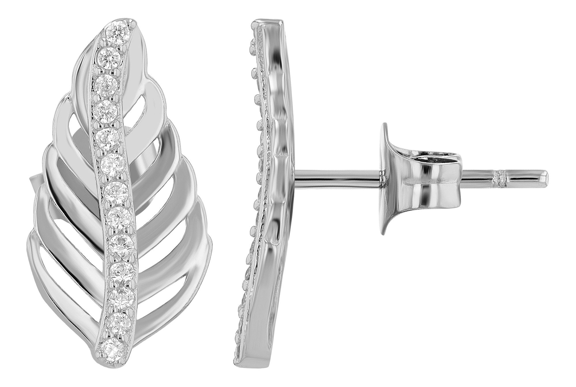 Paar Ohrhänger Ohrringe – Ohrstecker aus 925 Silber mit Zirkonia