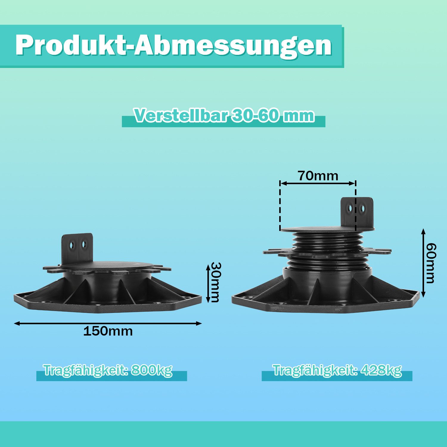 Clanmacy Holzfliesen 10-50x Stelzlager WPC Terrassenlager günstig online kaufen