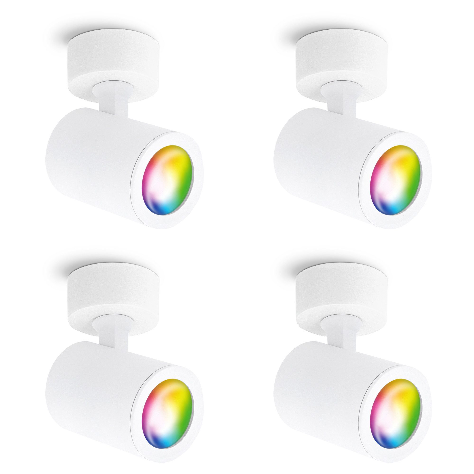 linovum LED Aufbaustrahler 4x TENJO Spotstrahler weiß schwenkbar mit LED SMART WLAN GU10 Spot, Smart