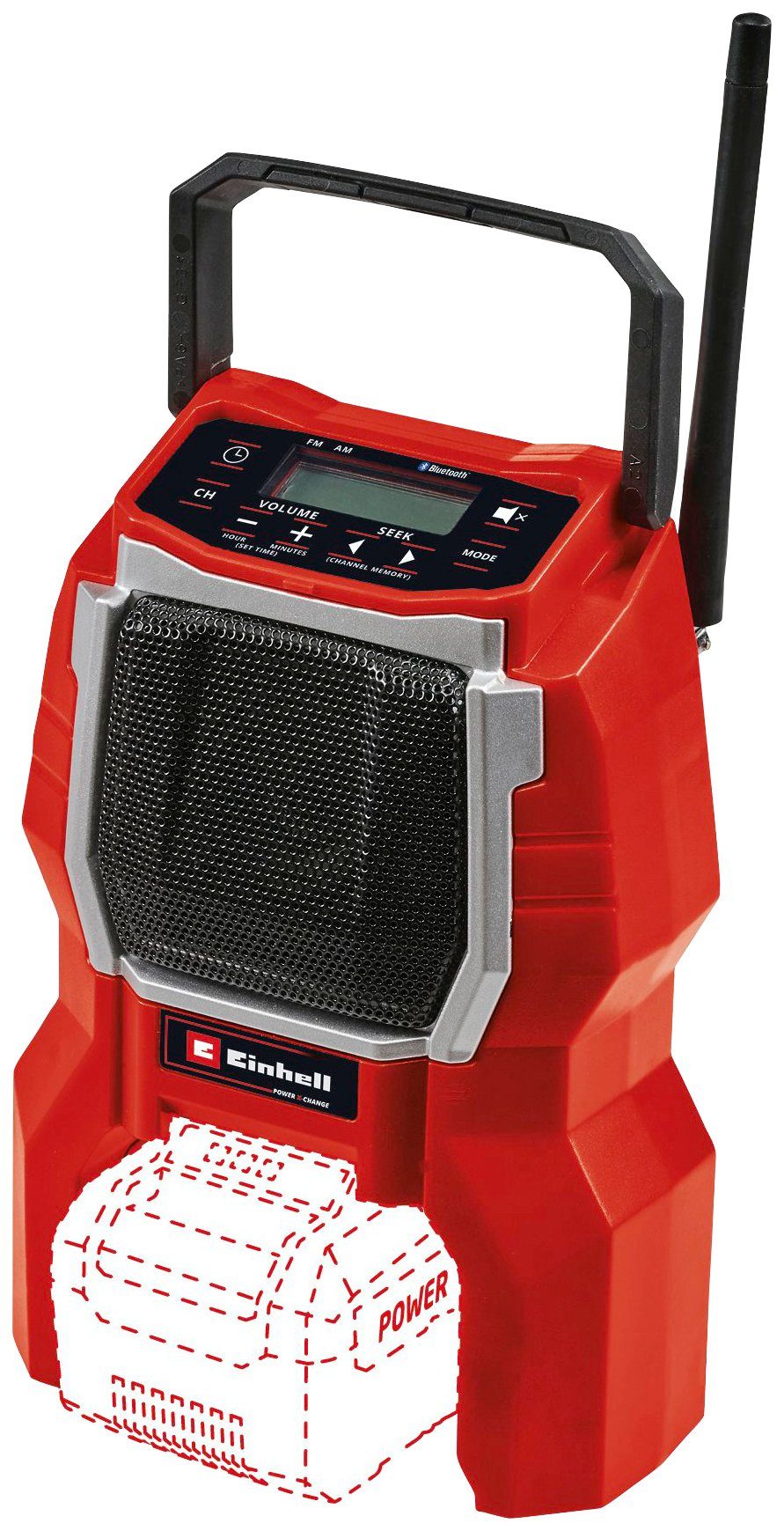 Einhell TC-RA 18 Li BT Ladegerät) - Akku ohne Baustellenradio FM-Tuner, (AM-Tuner, Solo und