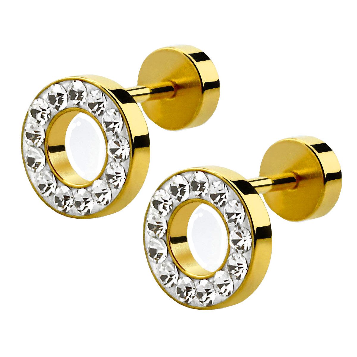 Taffstyle Piercing-Set 1 Paar Fake Plug Piercing Edelstahl Ohrstecker mit K günstig online kaufen