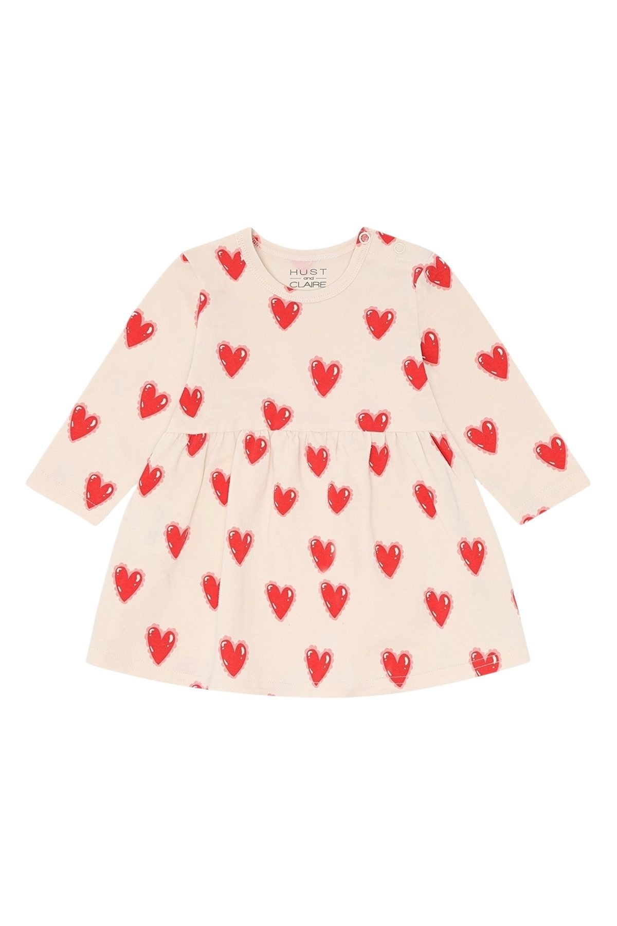 Hust & Claire A-Linien-Kleid HCKis Spring Love (1-tlg) Hust & Claire Mädchenkleid Kis Spring Love, Herz-Print, Langarm