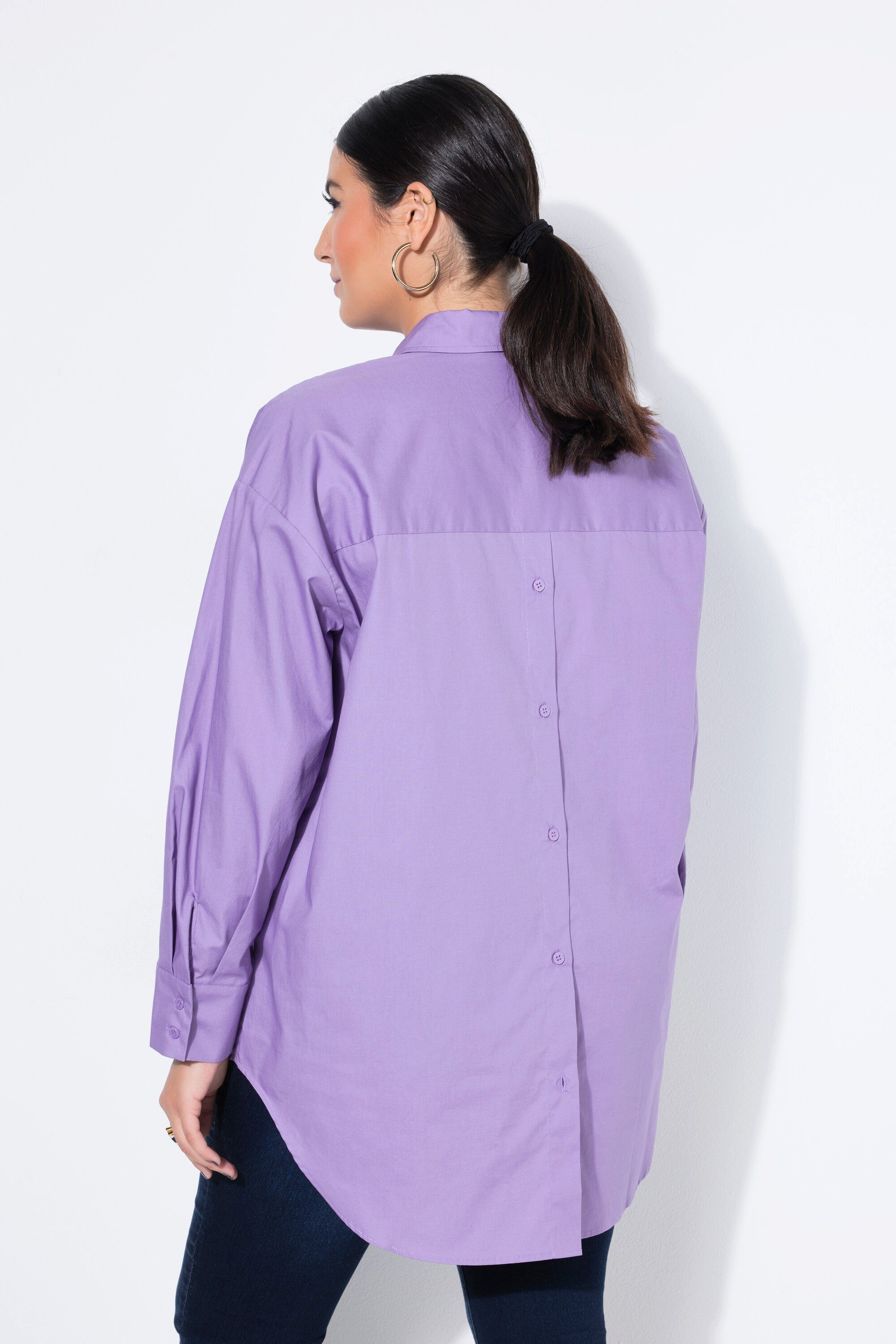 Studio Untold Hemdbluse Bluse oversized Rücken-Knopfleiste Langarm