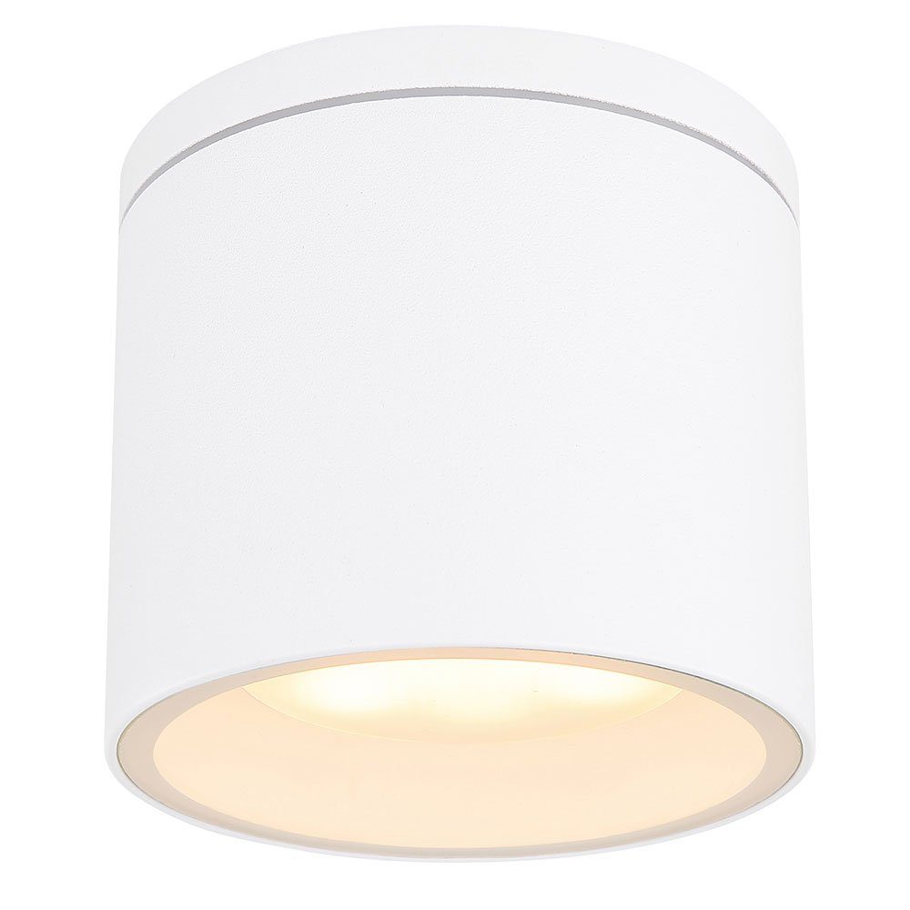 GLOBO LIGHTING Deckenleuchte, Leuchtmittel nicht inklusive, Außen Deckenleuchte Balkonbeleuchtung Aluminium weiß IP44 D 10,8 cm