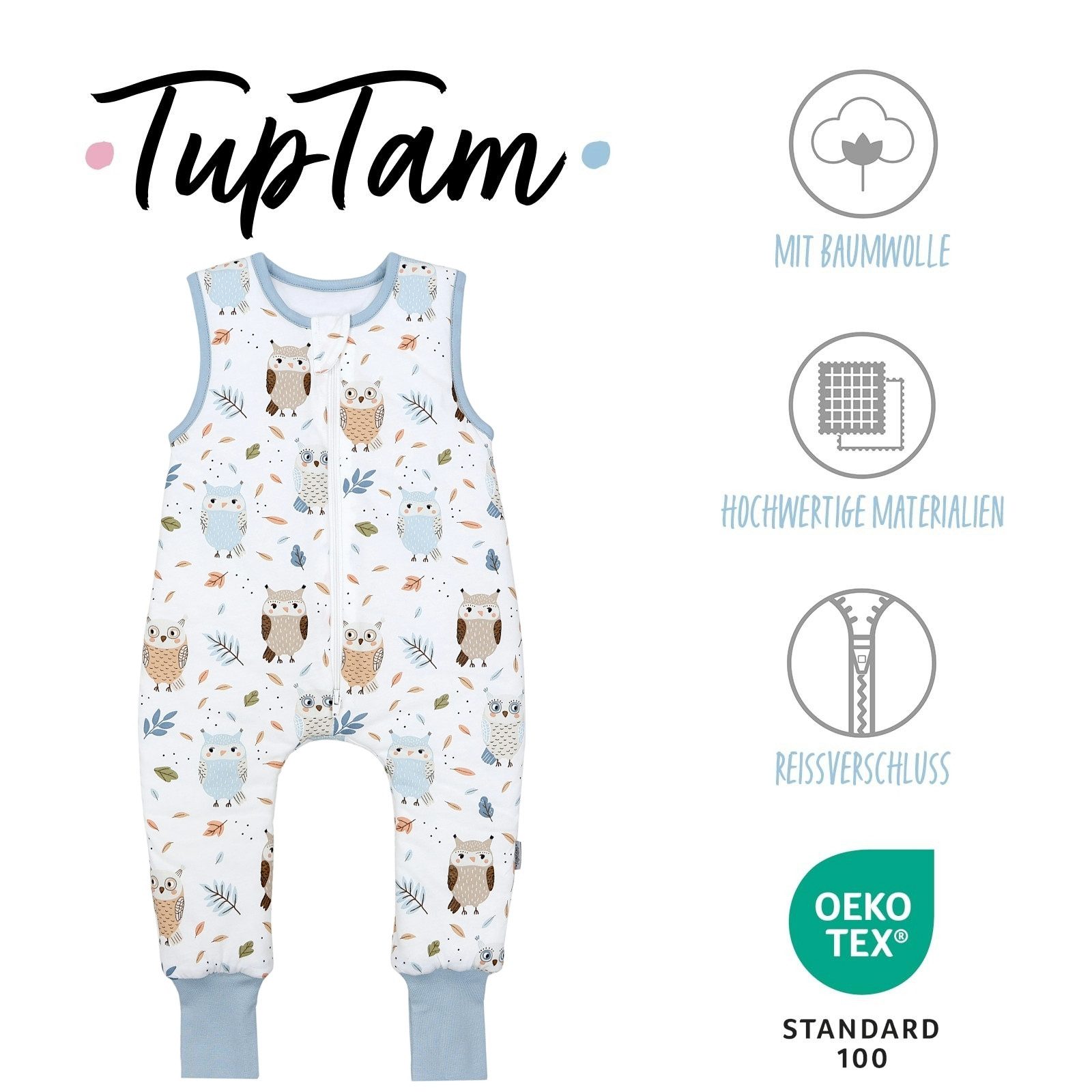 TupTam Babyschlafsack Schlafsack mit Beinen ohne Ärmel 2.5 TOG Ganzjahr – Bild 2 von 5