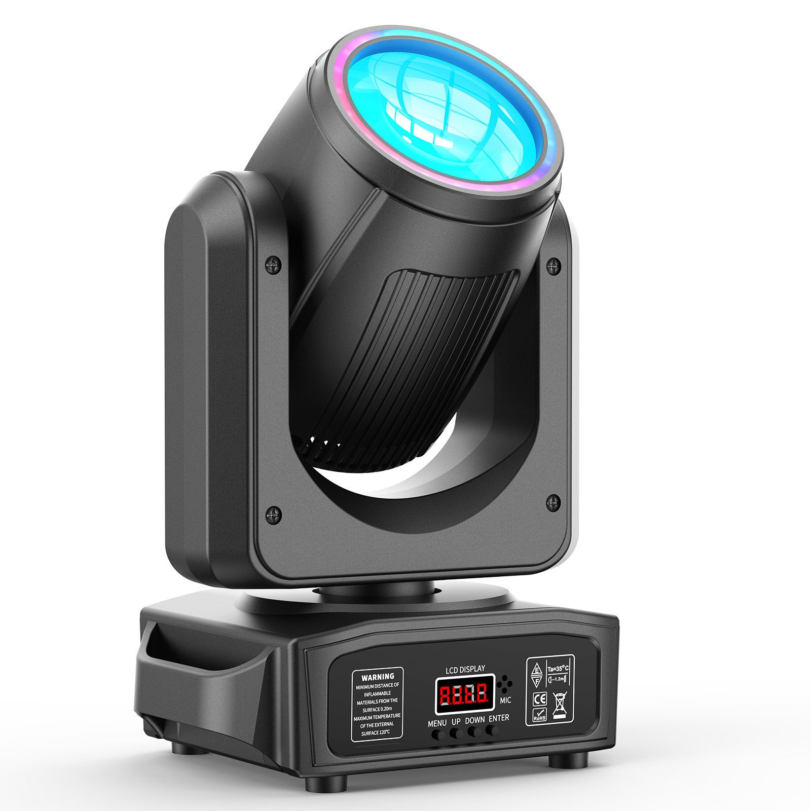 ZonQoonz Discolicht 180W Halo Moving Head Scheinwerfer mit Musterrad für Hochzeiten Partys
