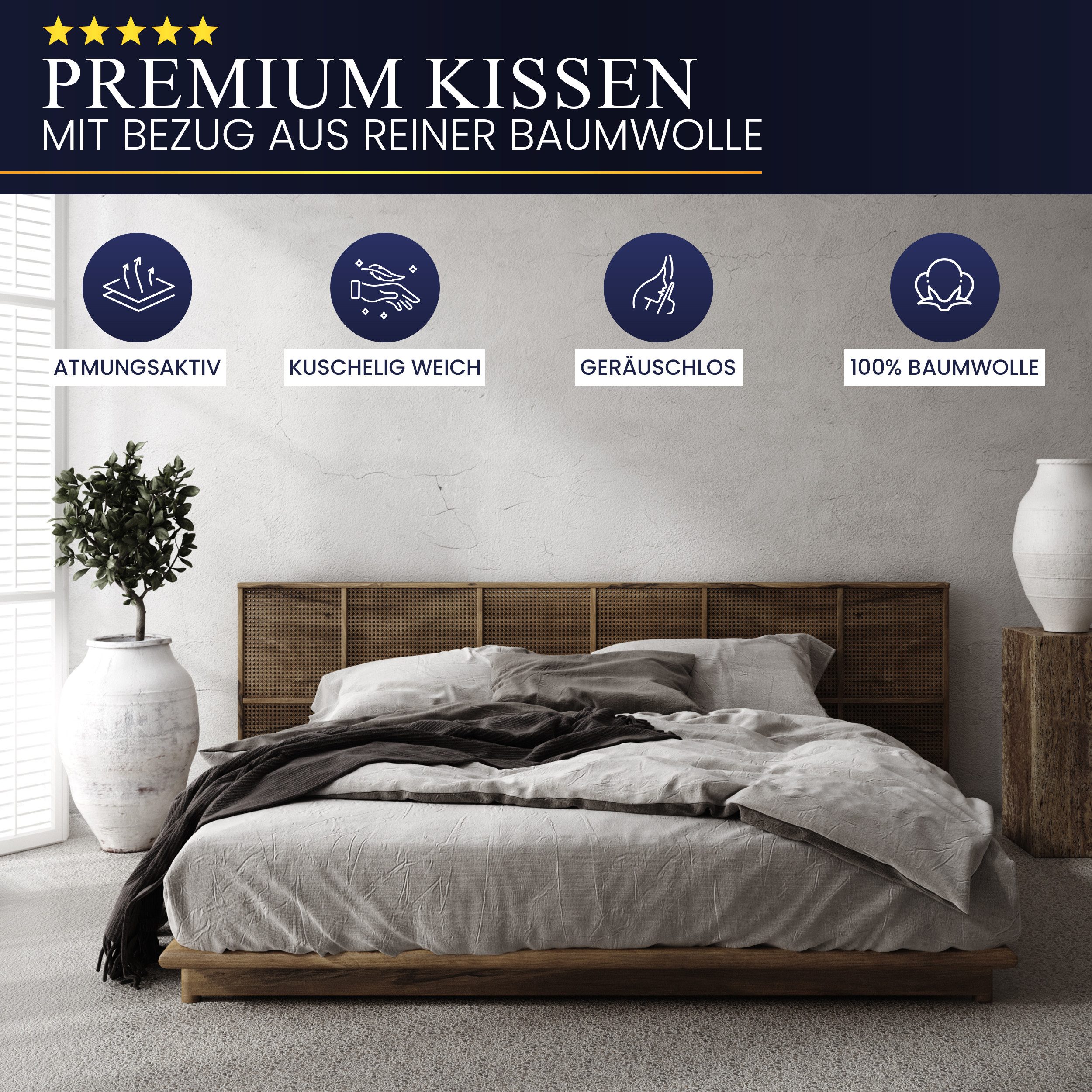 Gentle North Kopfkissen in Hotelqualität - flauschiges, gut gefülltes Schla günstig online kaufen