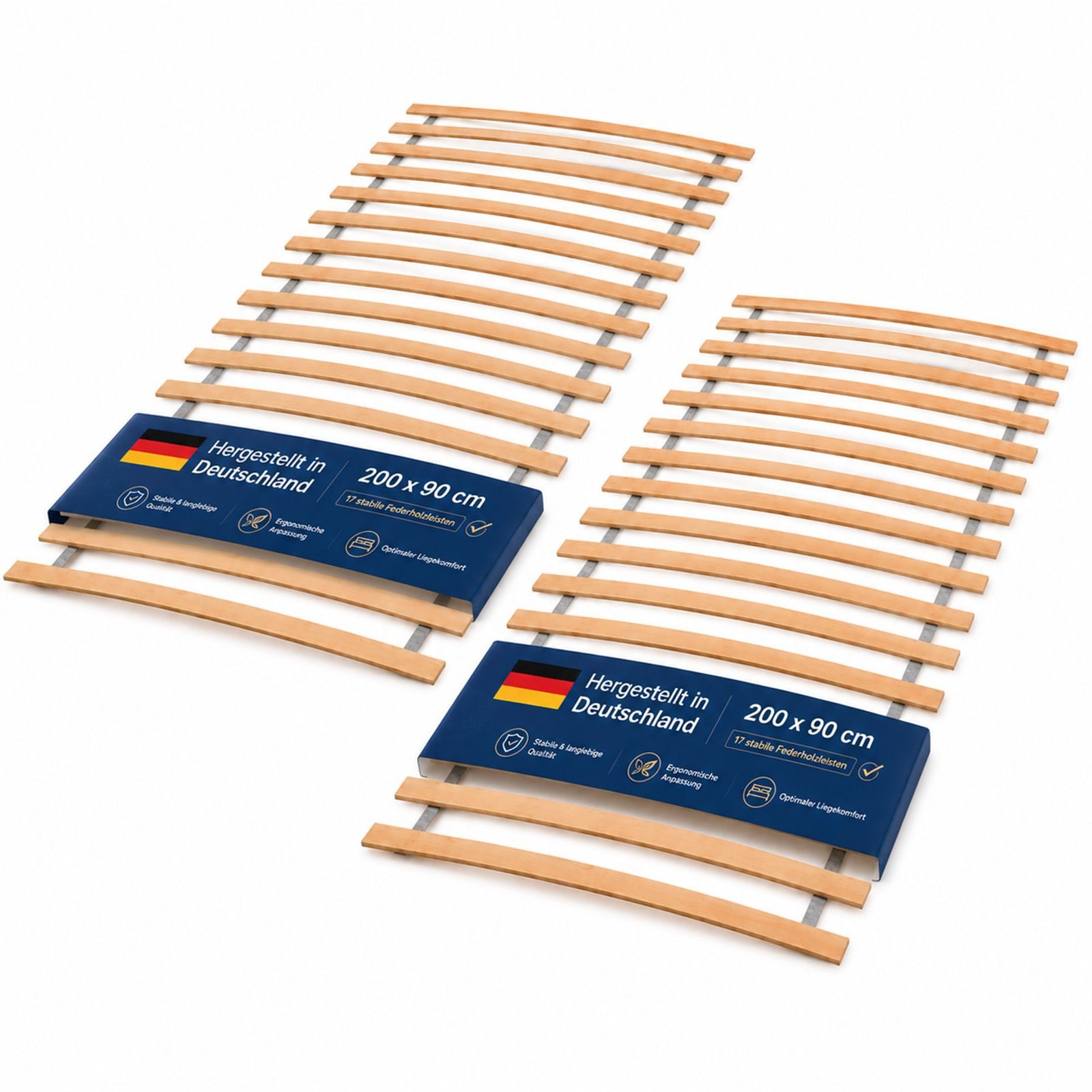 Rollrost Lattenrost 2x Bettrost 90x200 Rollrost 17 Latten für Bett & Matrazen, BURI
