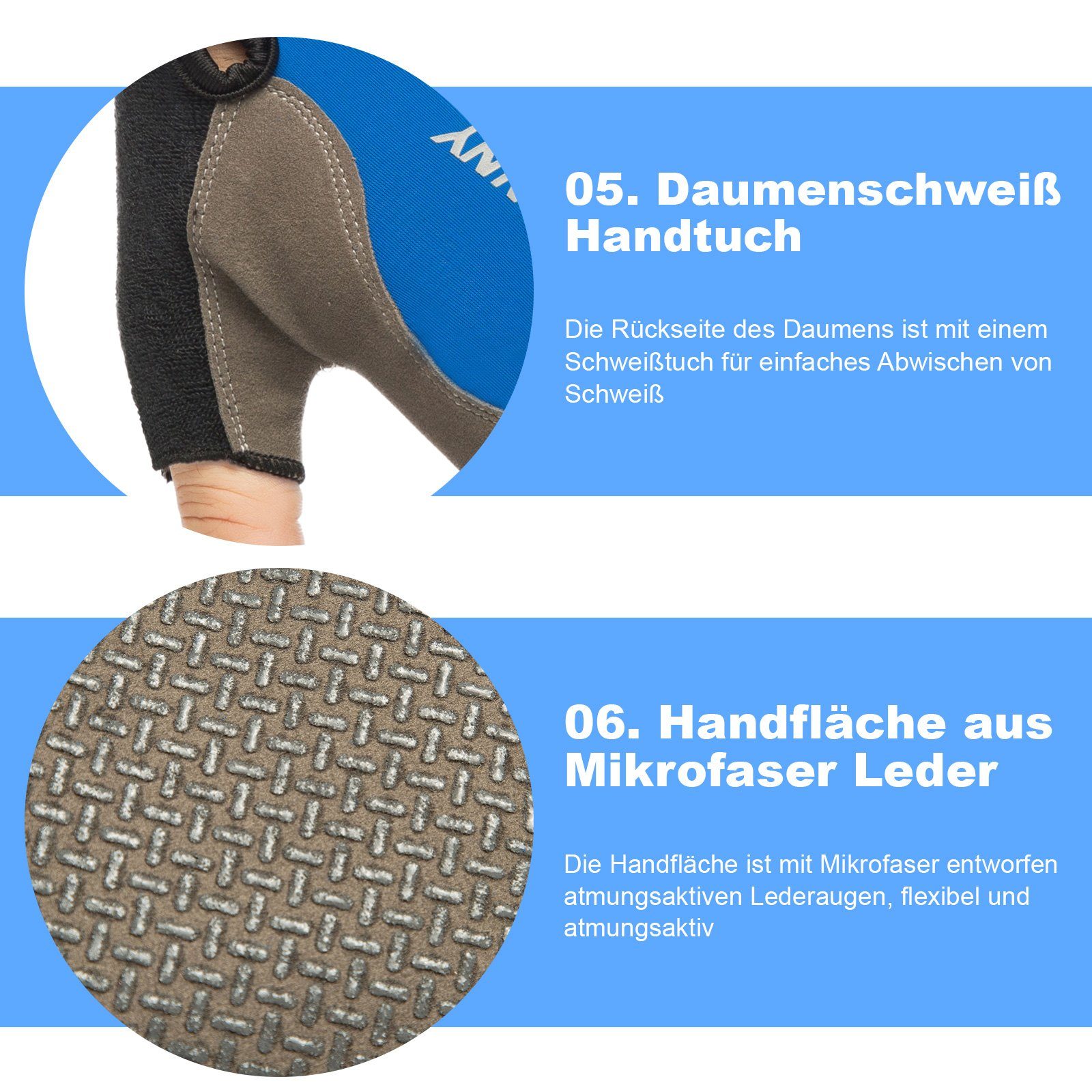 BTTO Hsch. Fahrradhandschuhe Fingerlose Handschuhe Eisseide, günstig online kaufen