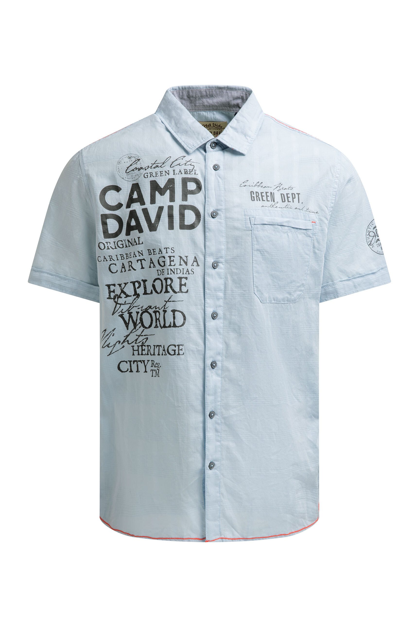 CAMP DAVID Kurzarmhemd mit Brusttasche