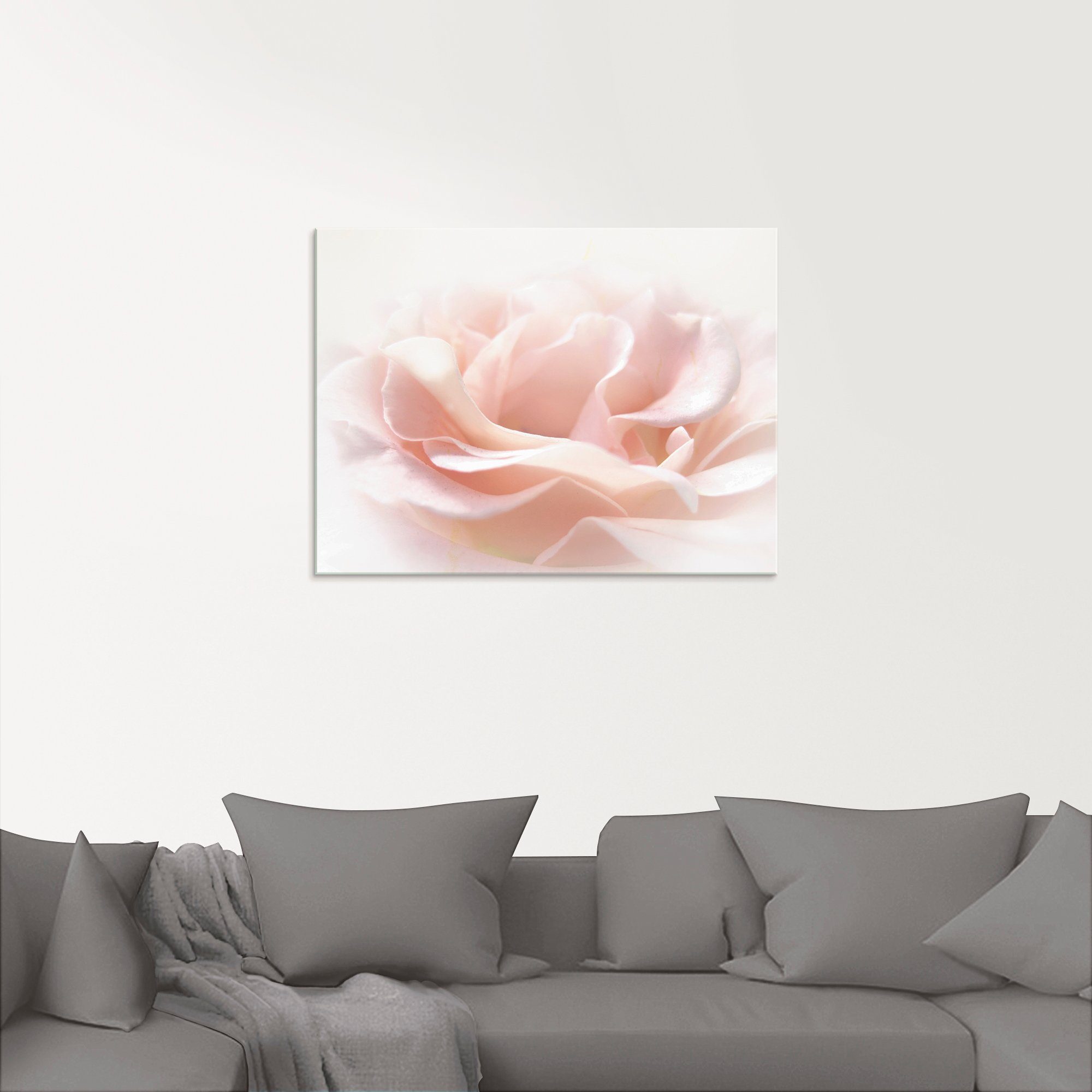 Artland Glasbild Rose I, Blumen (1 St), in verschiedenen Größen