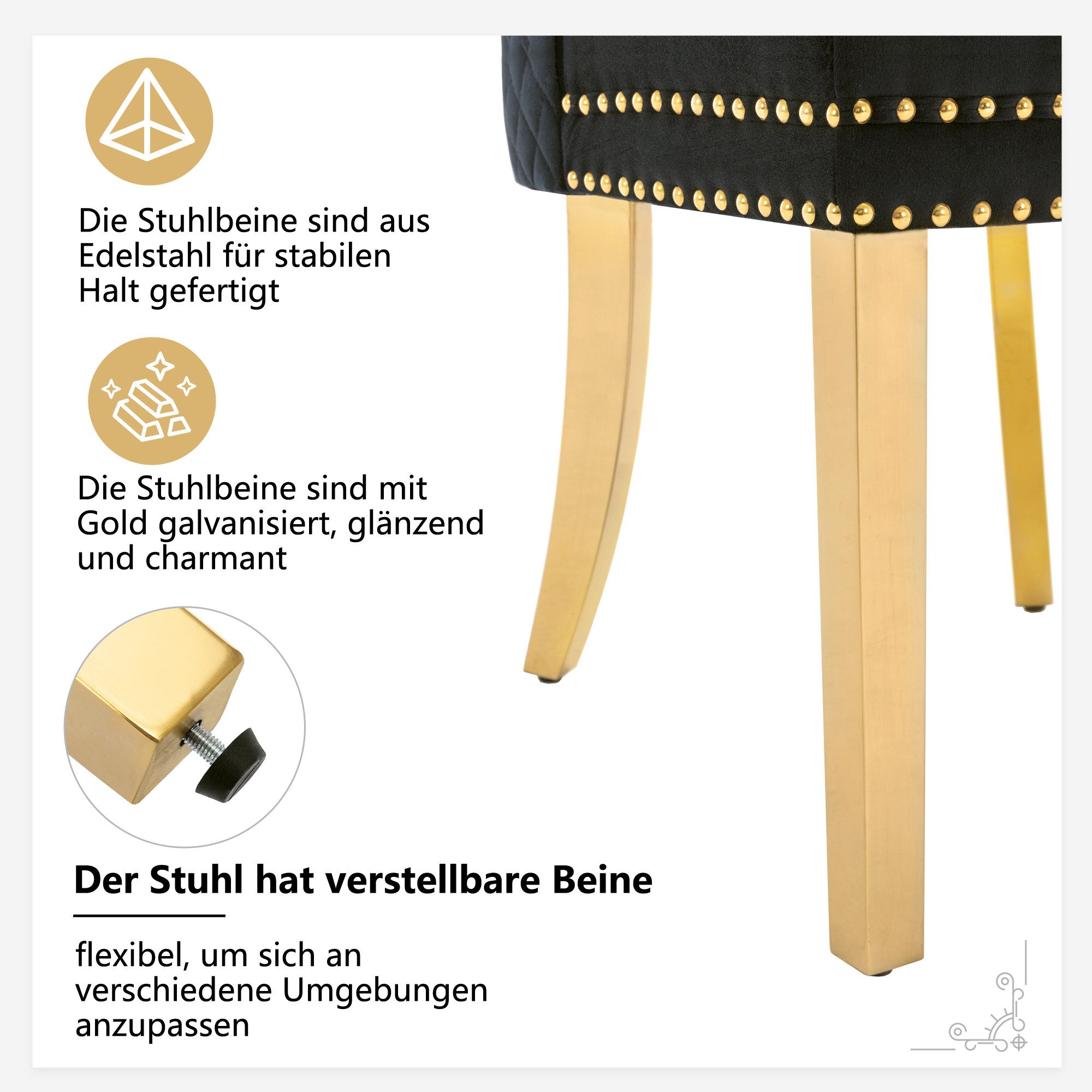 Tongtong Esszimmerstuhl Küchenstuhl, Wohnzimmerstuhl, Stützbeine aus günstig online kaufen