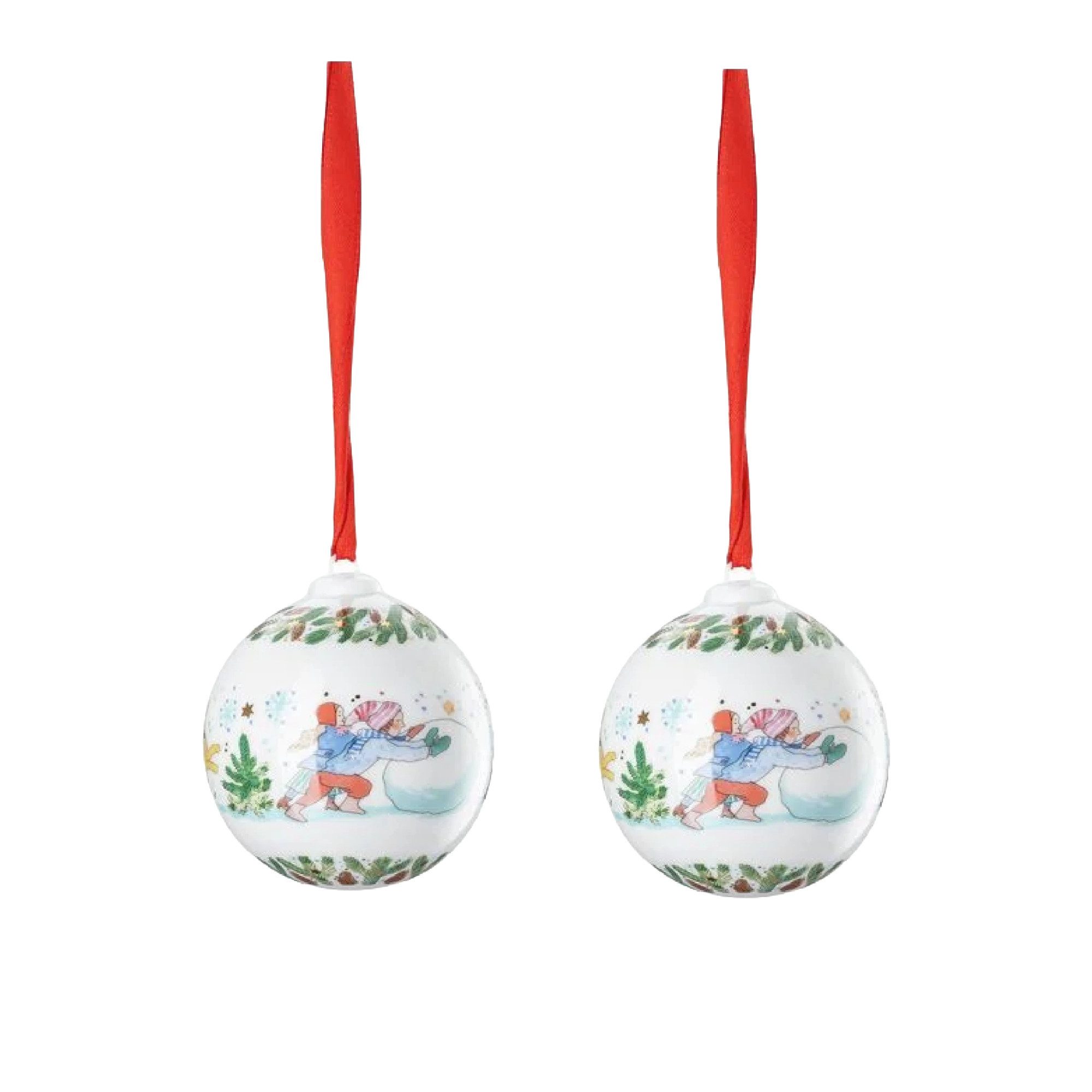 Hutschenreuther Christbaumschmuck Hutschenreuther Porzellankugel Weihnachtskugel 2025 (2-tlg)