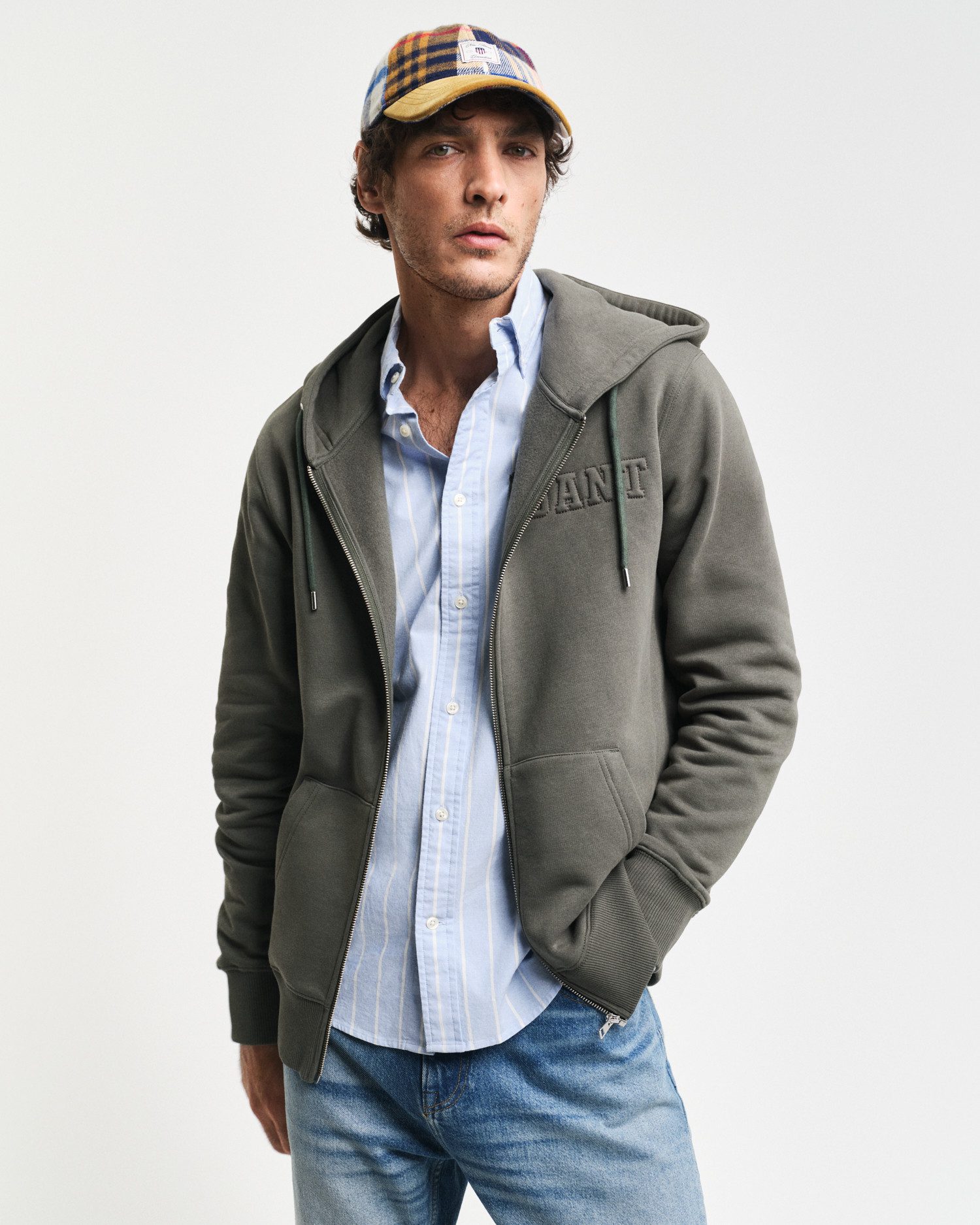 Gant Kapuzensweatjacke EMBOSSED FULL-ZIP HOODIE eine günstig online kaufen