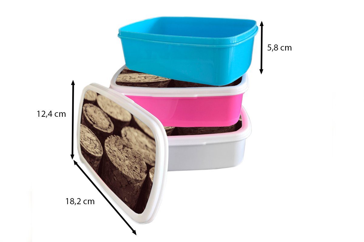 MuchoWow Lunchbox Nahaufnahme von Kinder und weiß Mädchen Jungs für Korken, und für (2-tlg), Kunststoff, Brotdose, Erwachsene, Brotbox