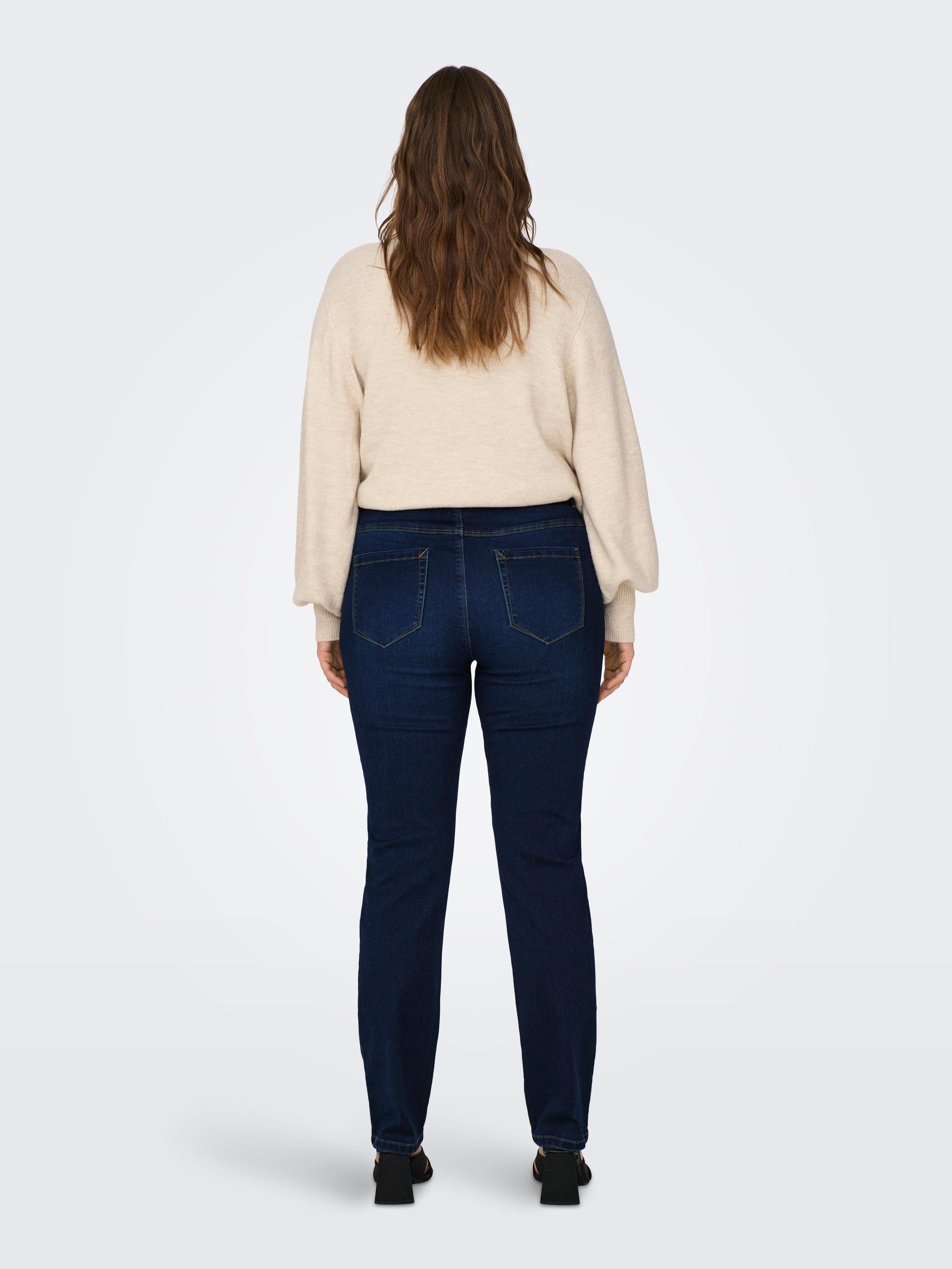 ONLY CARMAKOMA High-waist-Jeans CARAUGUSTA HW STRAIGHT DNM BJ61-2 NOOS,  Elastischer Materialmix mit Baumwolle und recyceltem Polyester | Stretchjeans