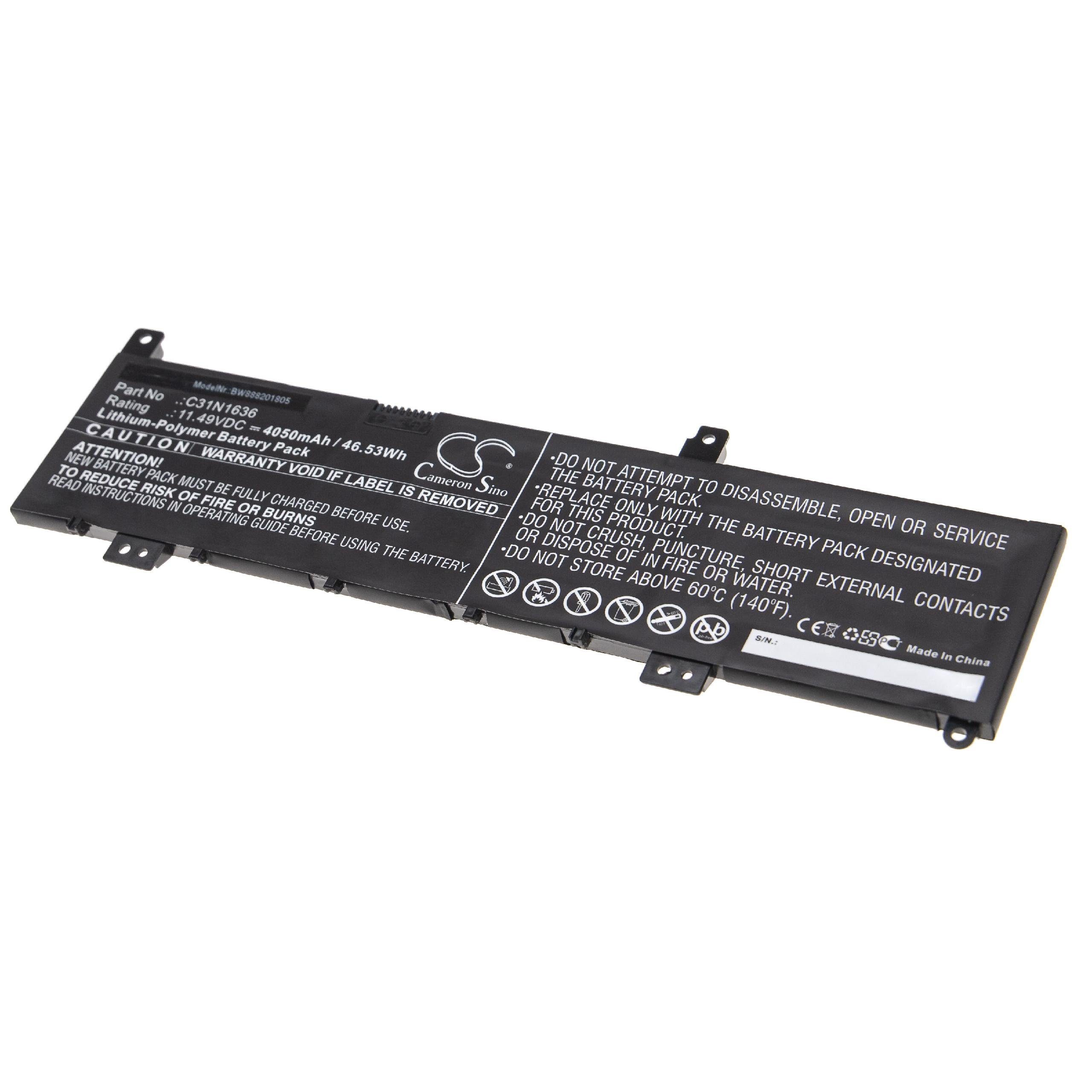 0B200-02580200, vhbw 0B200-02580000, Ersatz mAh für 4050 0B200-02580100, Asus Laptop-Akku