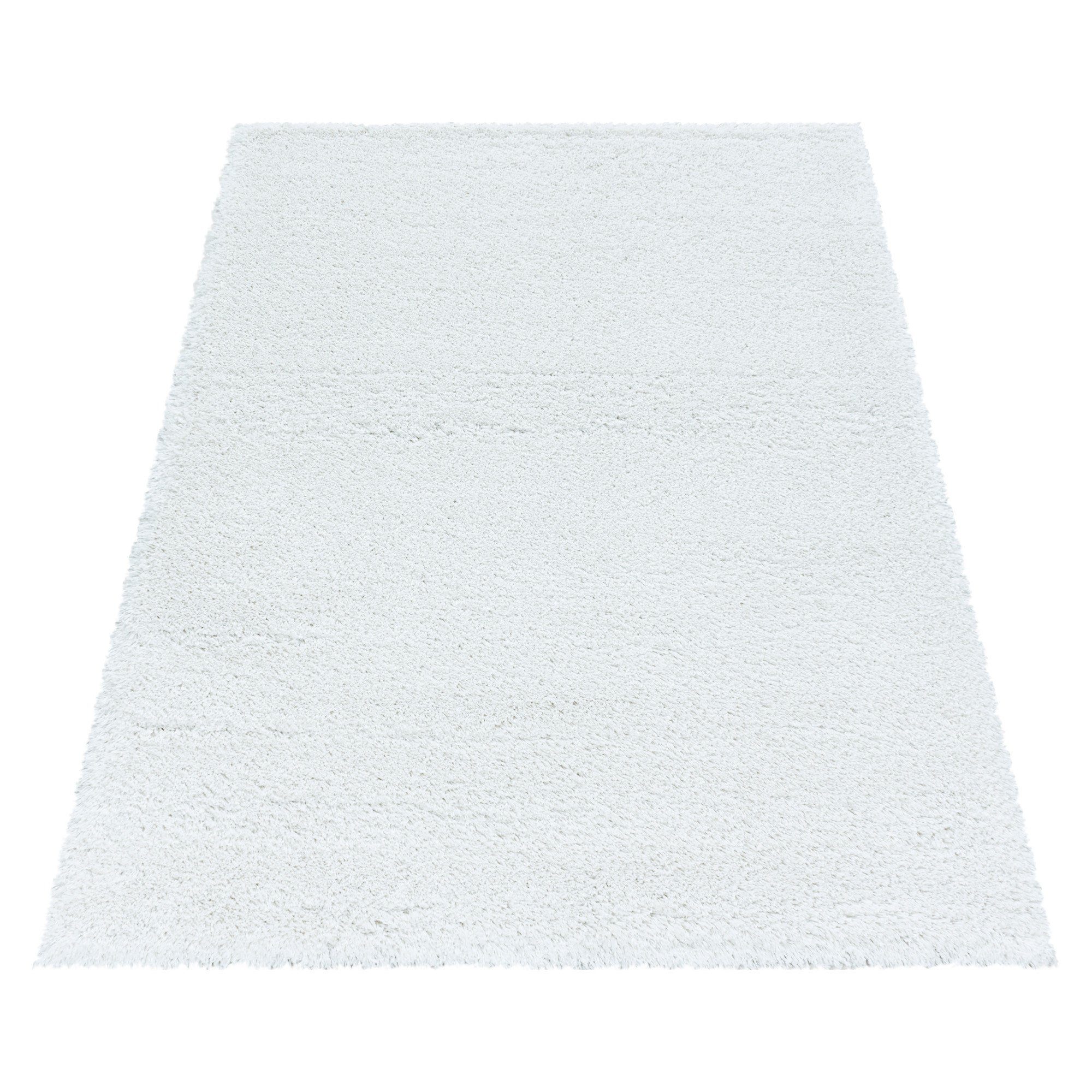 Stilvoll Günstig Hochflor-Teppich einfarbig für Wohnzimmer, Läufer, Höhe: 30 mm