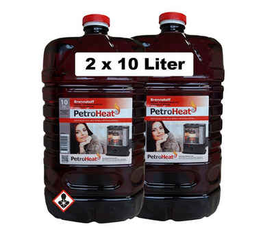 PetroHeat Petroleum 2 Kanister á 10 Liter Brennstoff für Petroleumofen, für mobile Petroleum-Heizung, Petroleumöfen, geruchsarm
