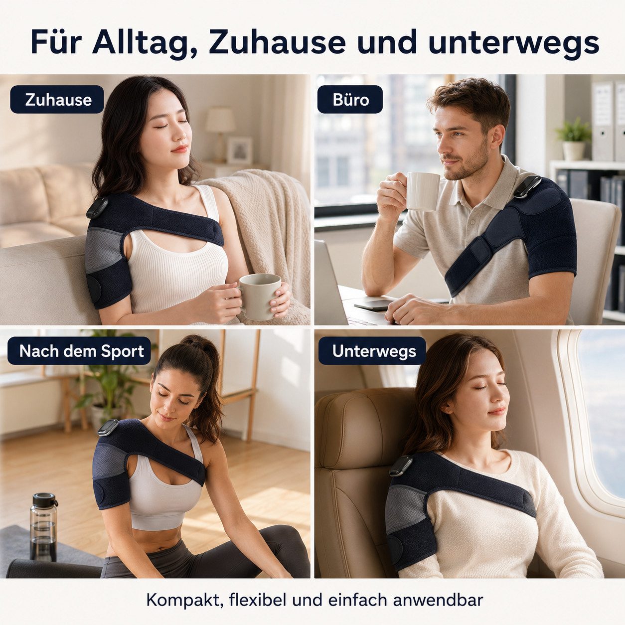 OYLCDI Massagegerät 3-in-1 Wärme Kniemassagegerät mit 5 Heizstufen & 3 Vibrationsmodi, Knie-Massagegerät,Schulter-Massagegerät,Arm-Massagegerät, Wiederaufladbar – Bild 3 von 5